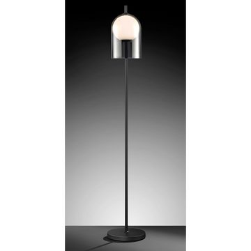 WOFI Stehlampe, Leuchtmittel nicht inklusive, Stehleuchte schwarz Standlampe Glas Stehlampe Wohnzimmer, Metall