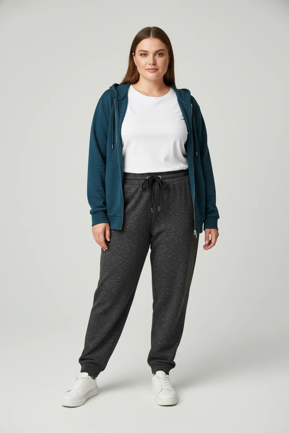 Shape of You Sweatponcho Jogginghose mit elastischem Bund und Kordelzug