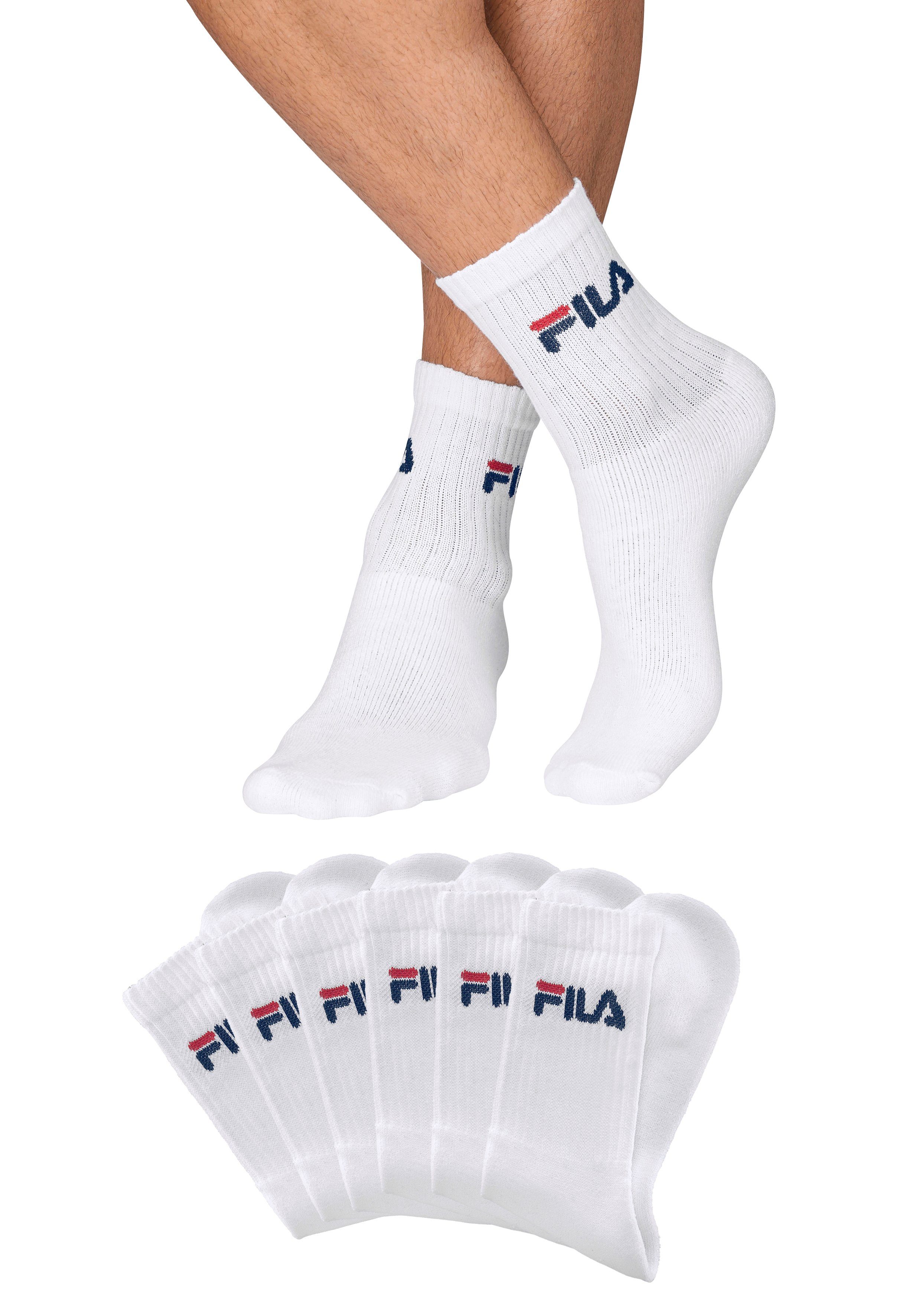 Fila Tennissocken (6-Paar) mit eingestricktem 6x Logo weiß