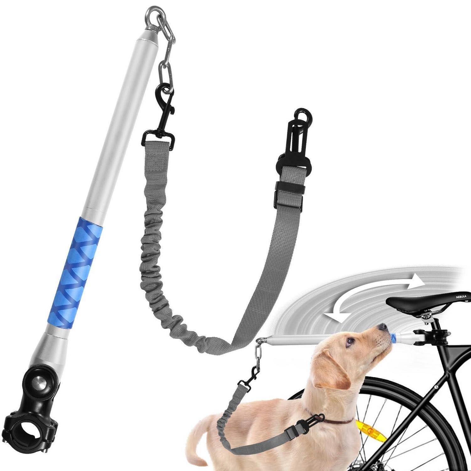 LuxusKollektion Fahrradleine Fahrrad-Hundeleine freihändig Silber, Metall (1-tlg)