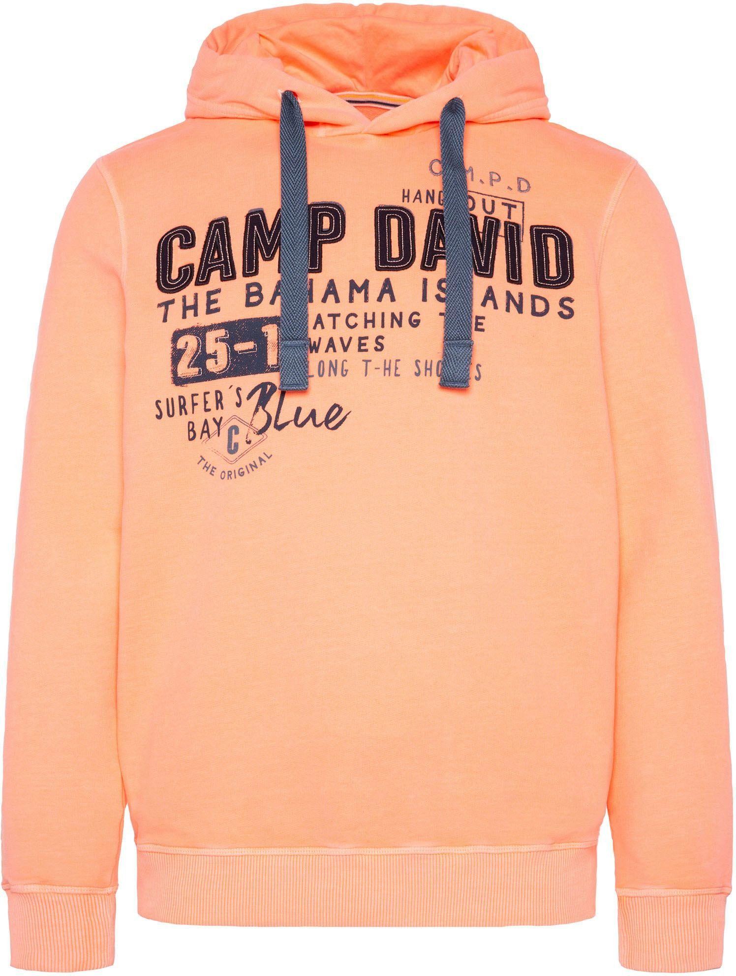 CAMP DAVID Kapuzensweatshirt sunset neon mit Schriftzügen