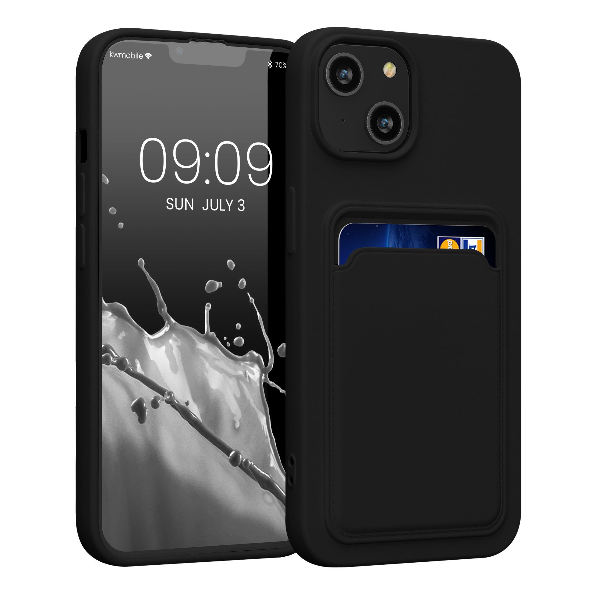 kwmobile Handyhülle Hülle für Apple iPhone 14, Handyhülle mit Fach für Karten - Handy Cover Case