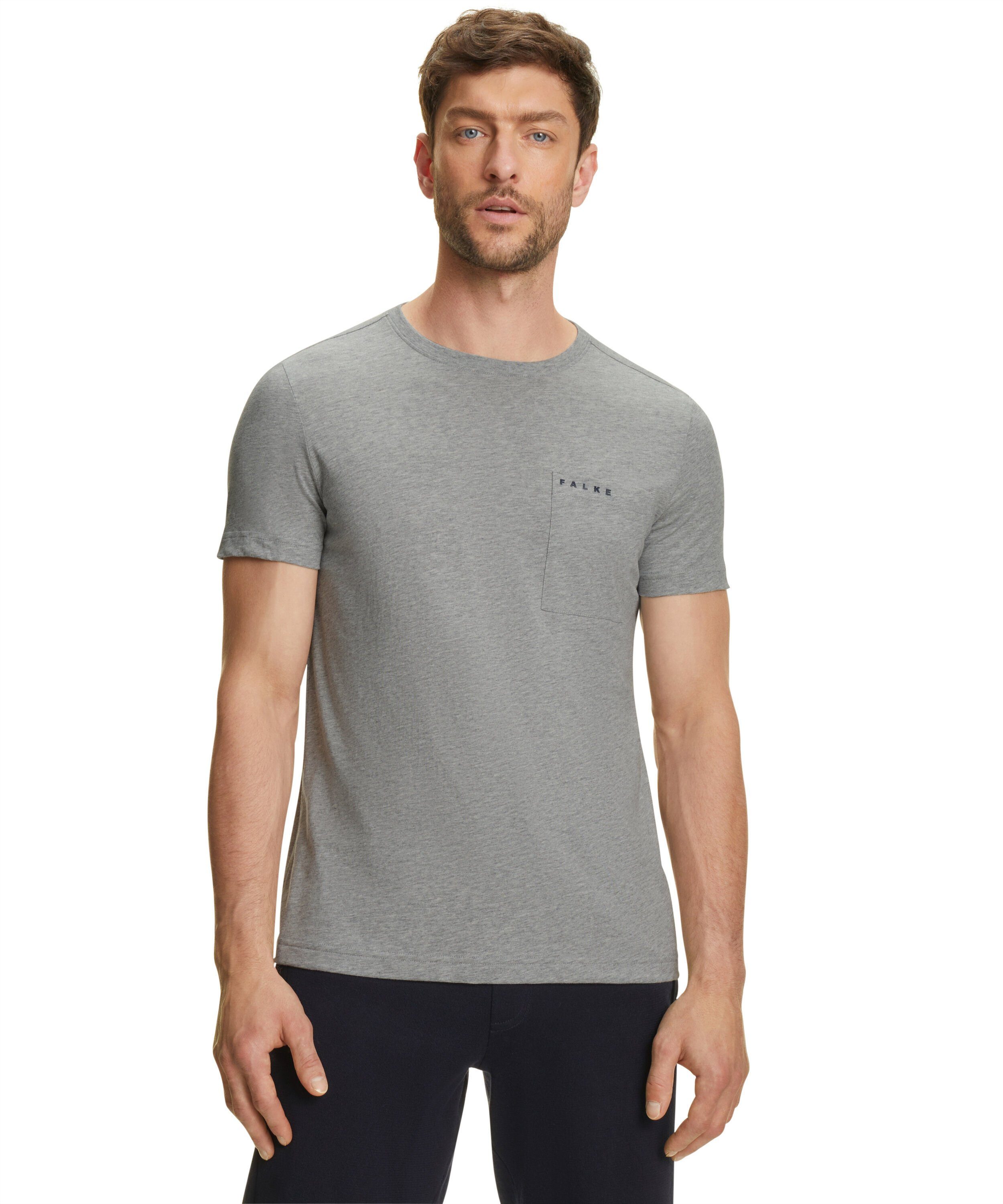 FALKE T-Shirt (1-tlg) aus hochwertiger Pima-Baumwolle light grey (3400)