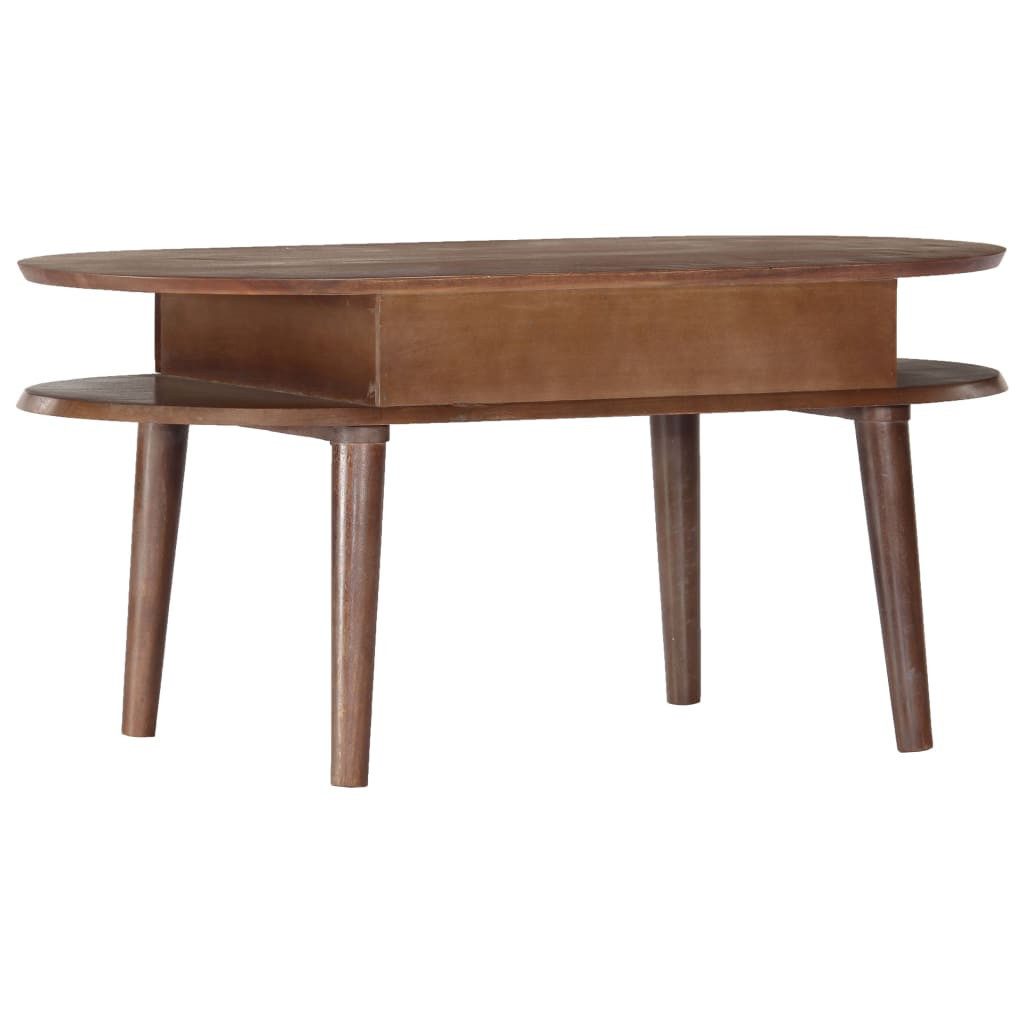 furnicato Couchtisch Echtholz 100 x 50 x 46 cm mit 2 Schubladen (1-St), Witterungsbeständiger Kaffeetisch mit Stauraum für das Wohnzimmer