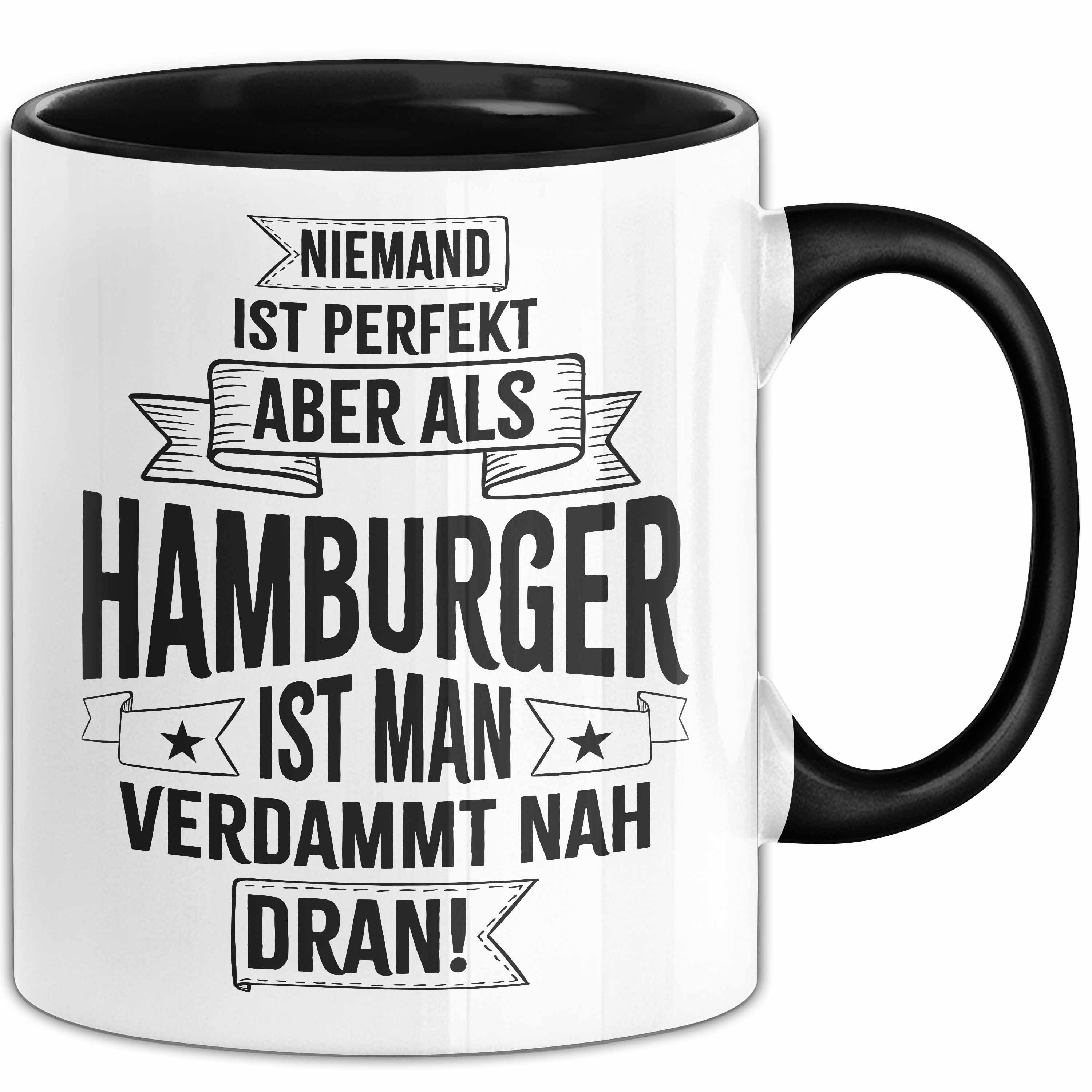 Trendation Tasse Hamburg Tasse Fan Hamburger Geschenkidee Spruch Niemand Ist Perfekt Ab