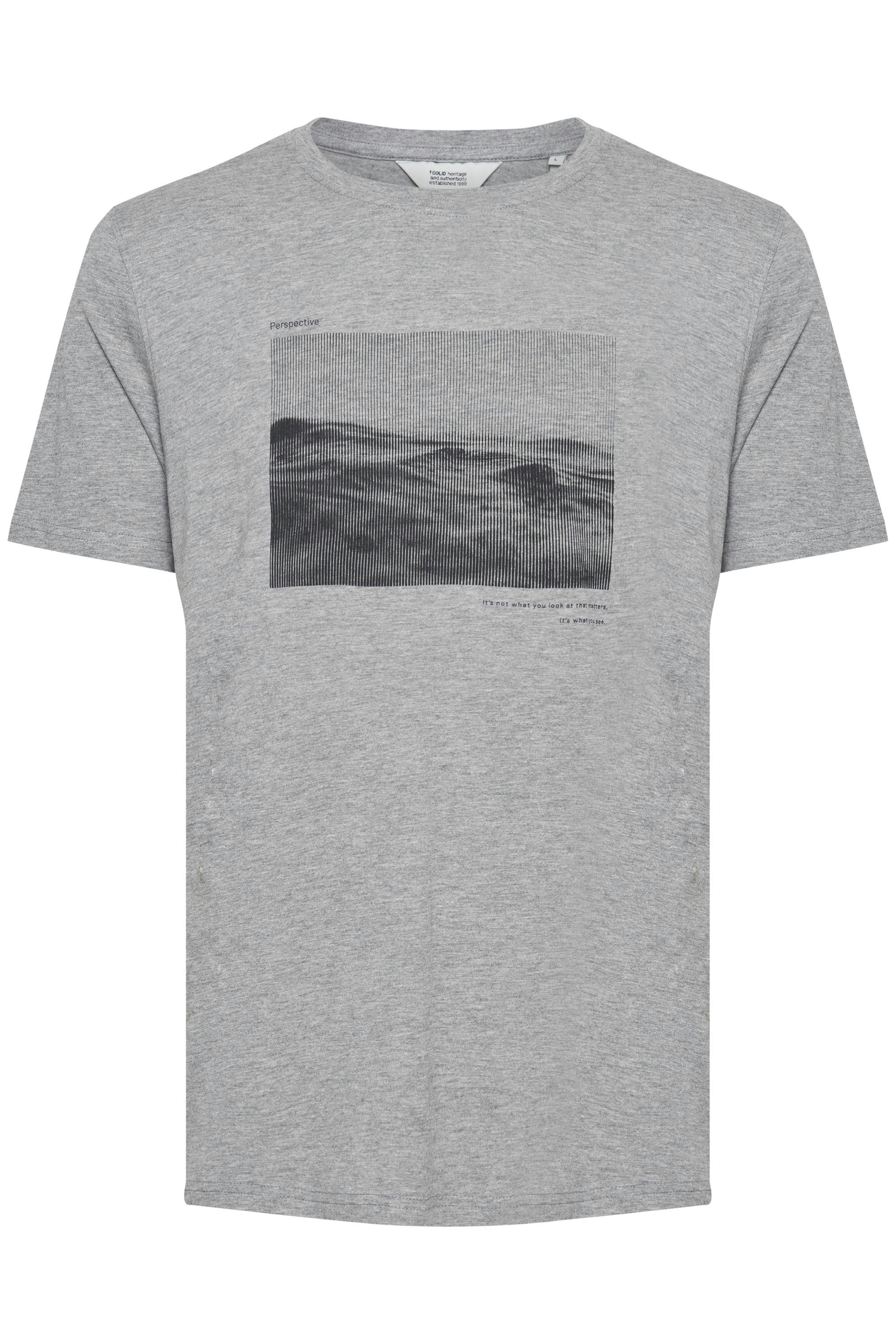 (1840051) - Melange T-Shirt 21106468 SDAmadeus !Solid SS2 Gray