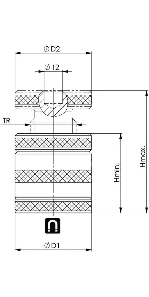 AMF Schraubstock Schraubbock Nr. 80 mm mit 6400M und Größe 80 Auflage - flacher Magnetfuß 60 Höhe