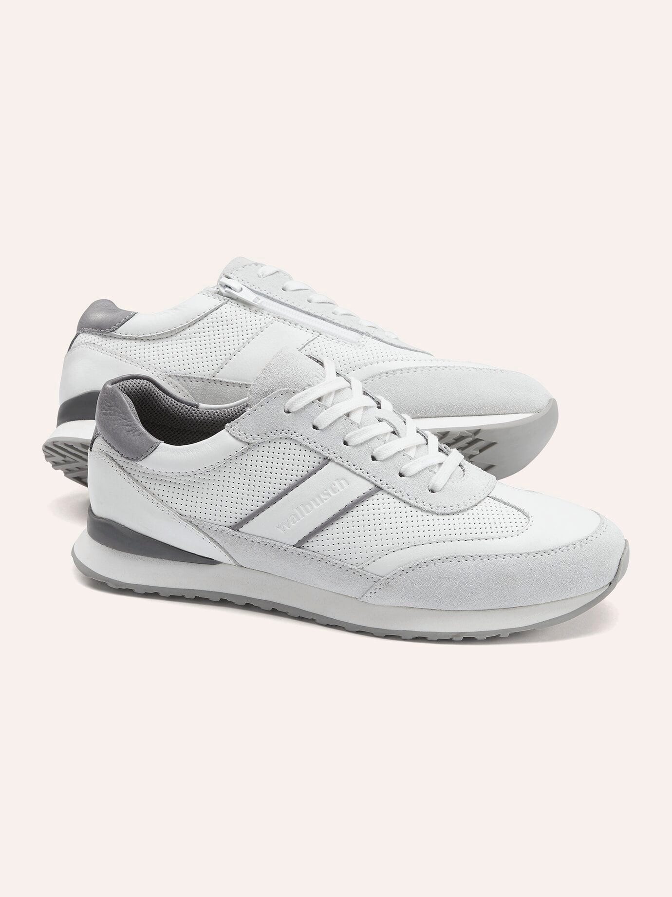 Walbusch Herren Komfort Perfo Sneaker Leder Reißverschluss herausnehmbar Sneaker Atmungsaktiv mit Klimaporen, leichte TR-Laufsohle, Einlagen kompatibel