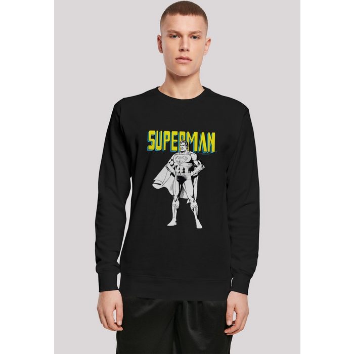 F4NT4STIC Sweatshirt DC Comics Superman Mono Action Pose Herren Premium Merch Longsleeve Pullover Bedruckt CQ10785