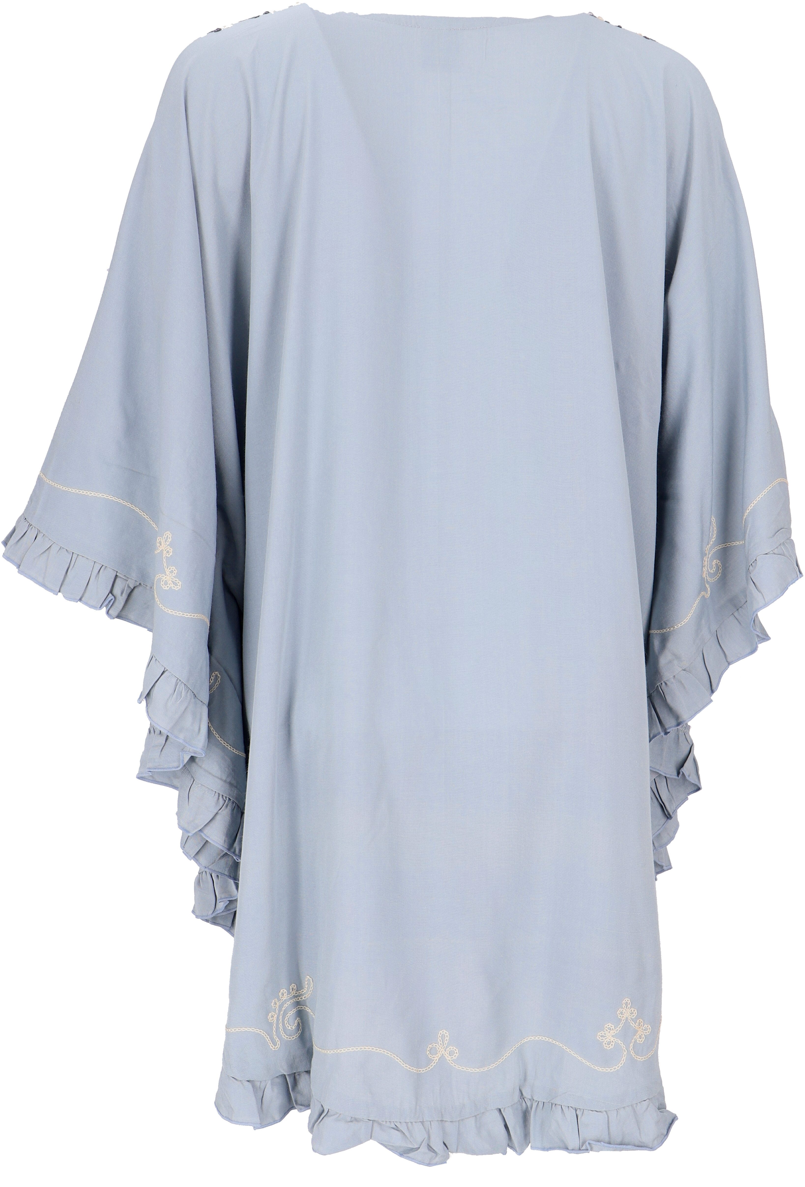 Guru-Shop Longbluse Bestickter Hippie Poncho, Tunika, Kaftan,.. alternative Bekleidung – Bild 4 von 5