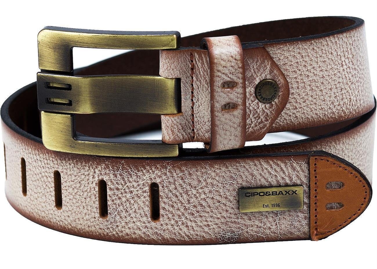 Cipo & Baxx Ledergürtel Designer Gürtel BA-CG106 (1-St) im eleganten Look m günstig online kaufen