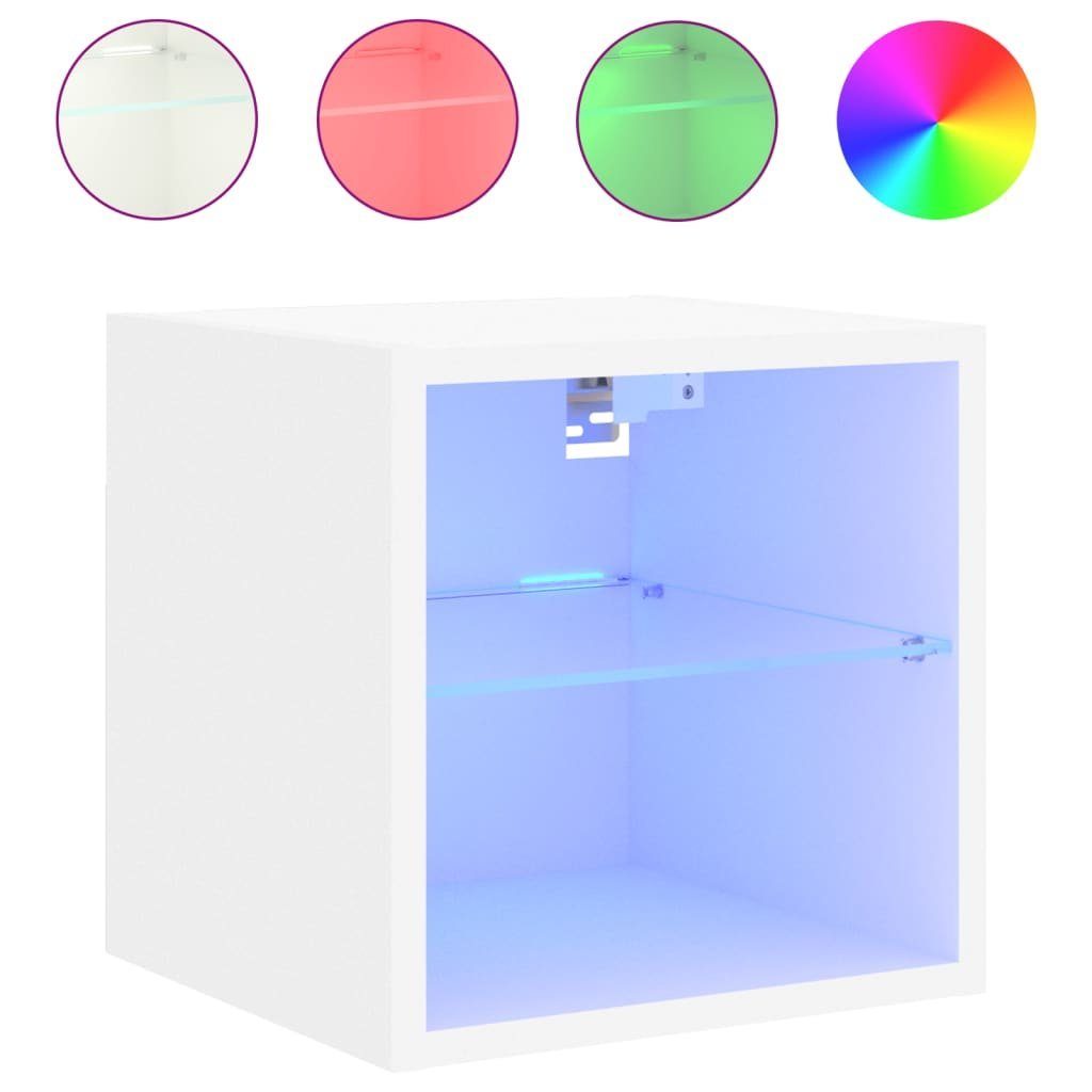 vidaXL Hängeschrank NA Wandschrank mit LED Leuchten Weiß 30x28,5x30 cm Hängeschrank