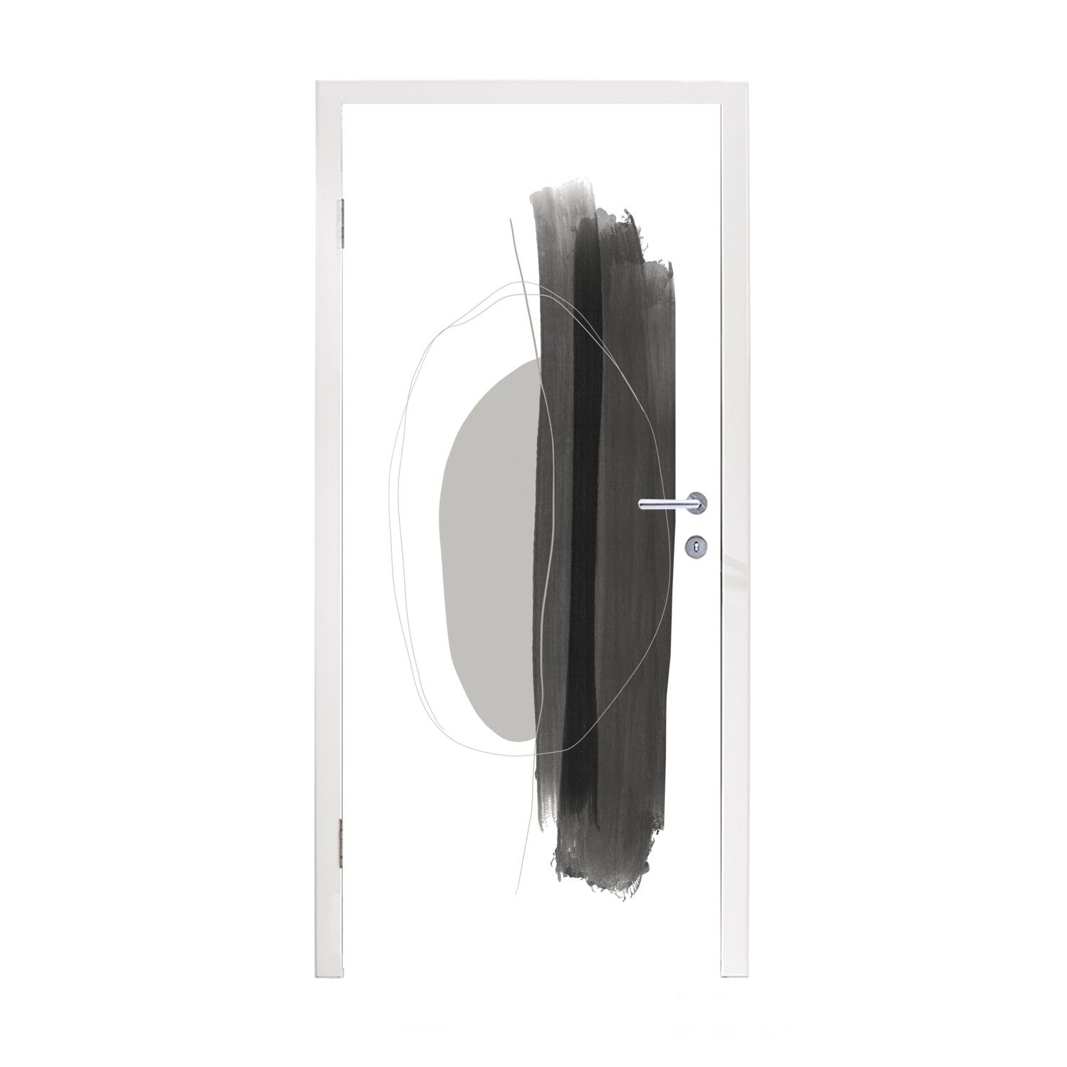 Malerei (1 Tür, MuchoWow Abstrakt Minimalismus, 75x205 bedruckt, - Türaufkleber, Fototapete St), cm Matt, für - Türtapete