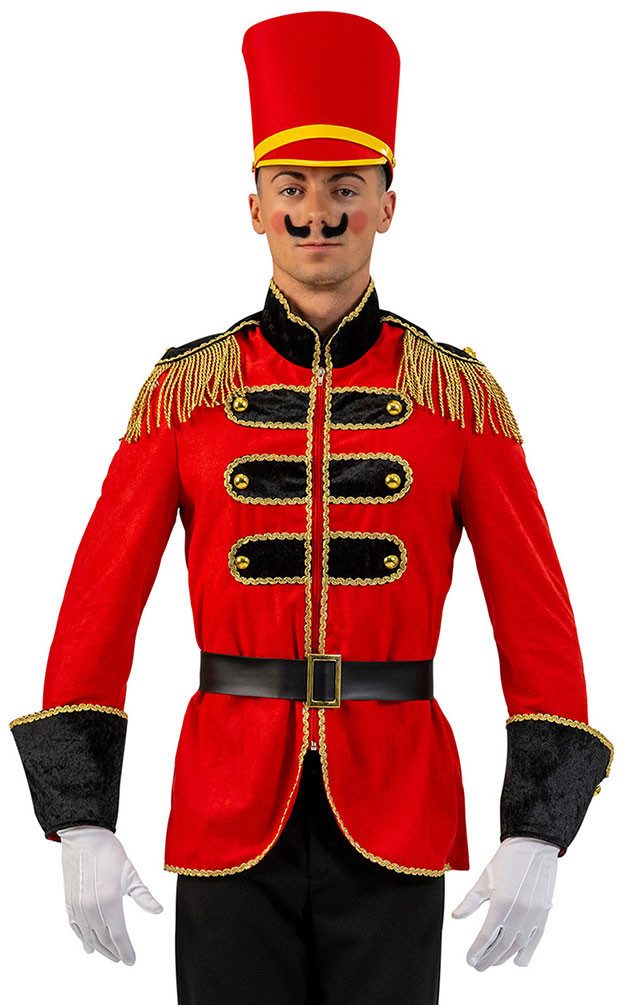 Karneval-Klamotten Kostüm Zirkus Jacke Herren rot mit Epauletten u. Goldban günstig online kaufen