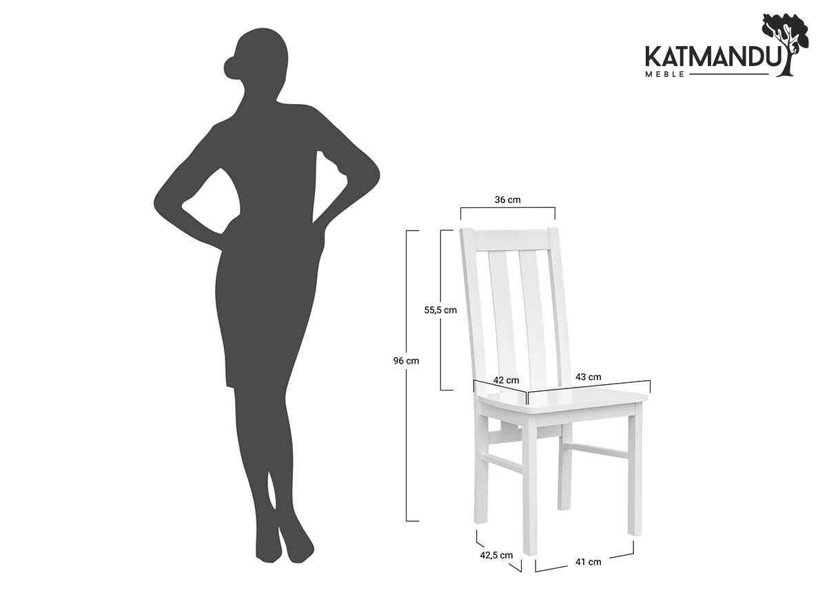 Katmandu Esszimmerstuhl Belluno Elegante Esszimmerstuhl Massivholz mit Nussbaumsitz – Massives, Seniorenstuhl, Pflegestuhl