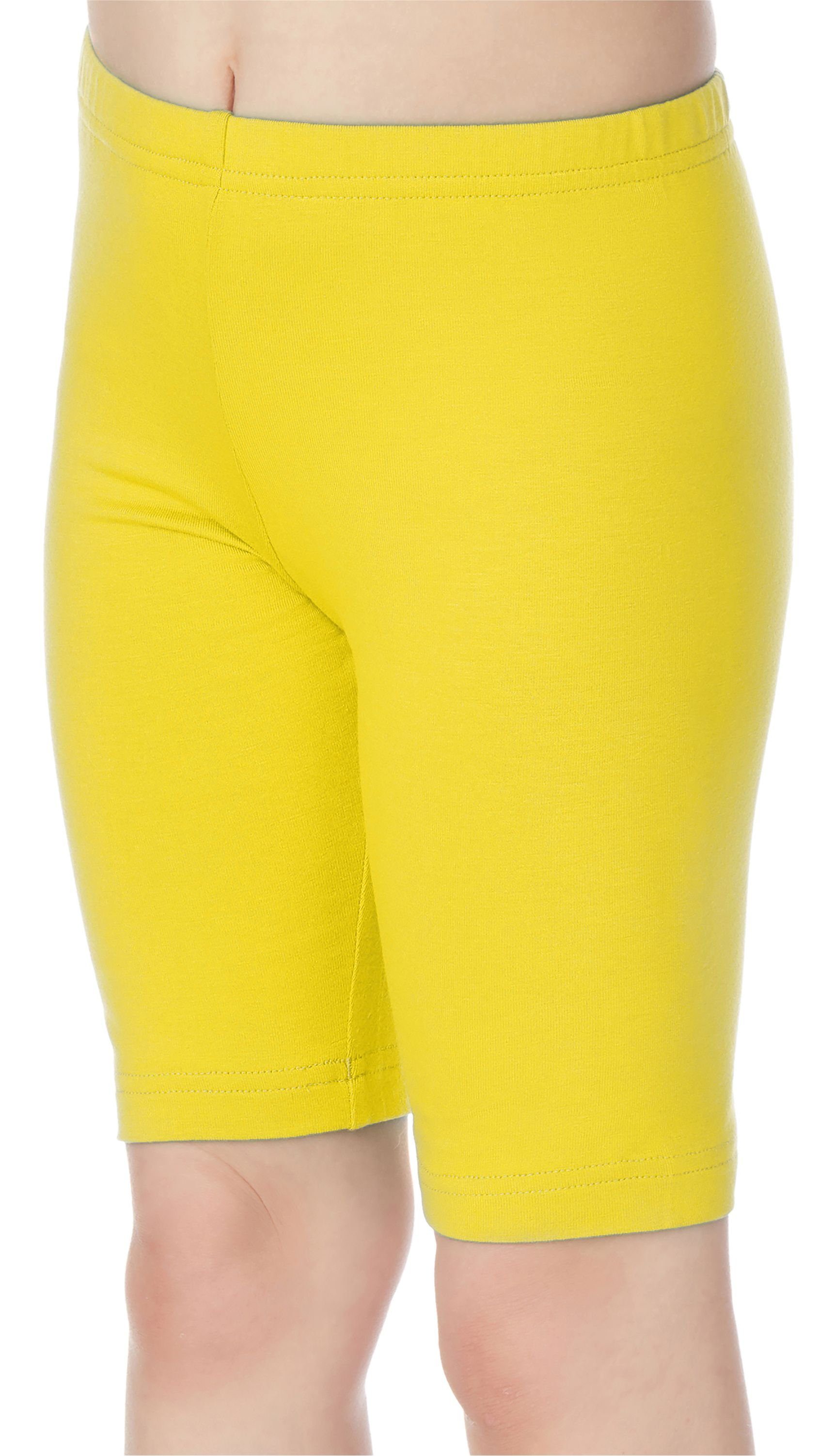 Style Kurze Merry elastischer Leggings Mädchen (1-tlg) Zitronengelb Bund Leggings MS10-132 Viskose aus