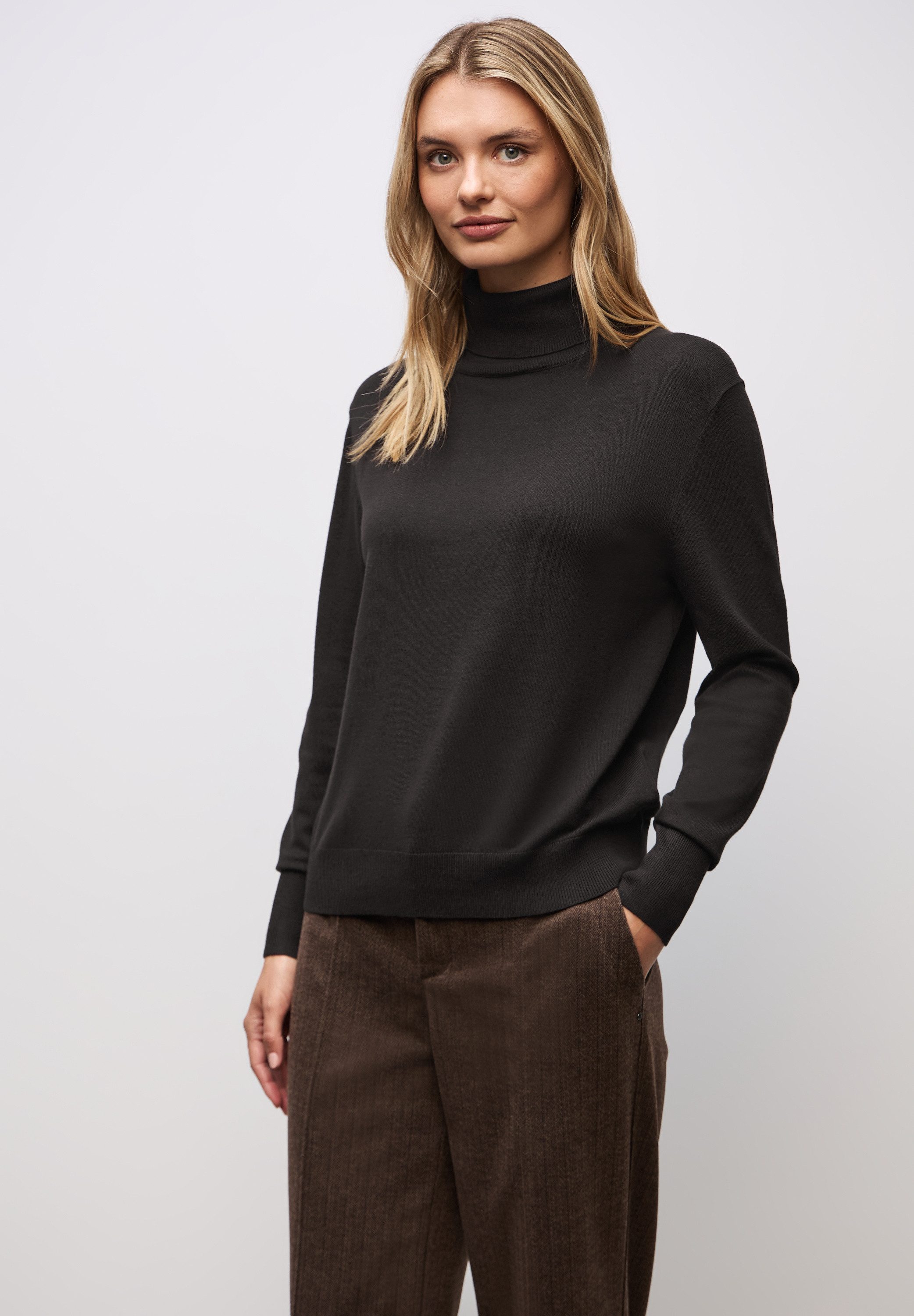 STREET ONE Rollkragenpullover mit Strick-Struktur günstig online kaufen