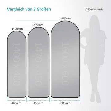 EMKE Standspiegel Bogen Standspiegel Ganzkörperspiegel mit Rahmen aus Aluminiumlegierung, für Wohn-,Schlaf-, Aufenthalt und Ankleidezimmer