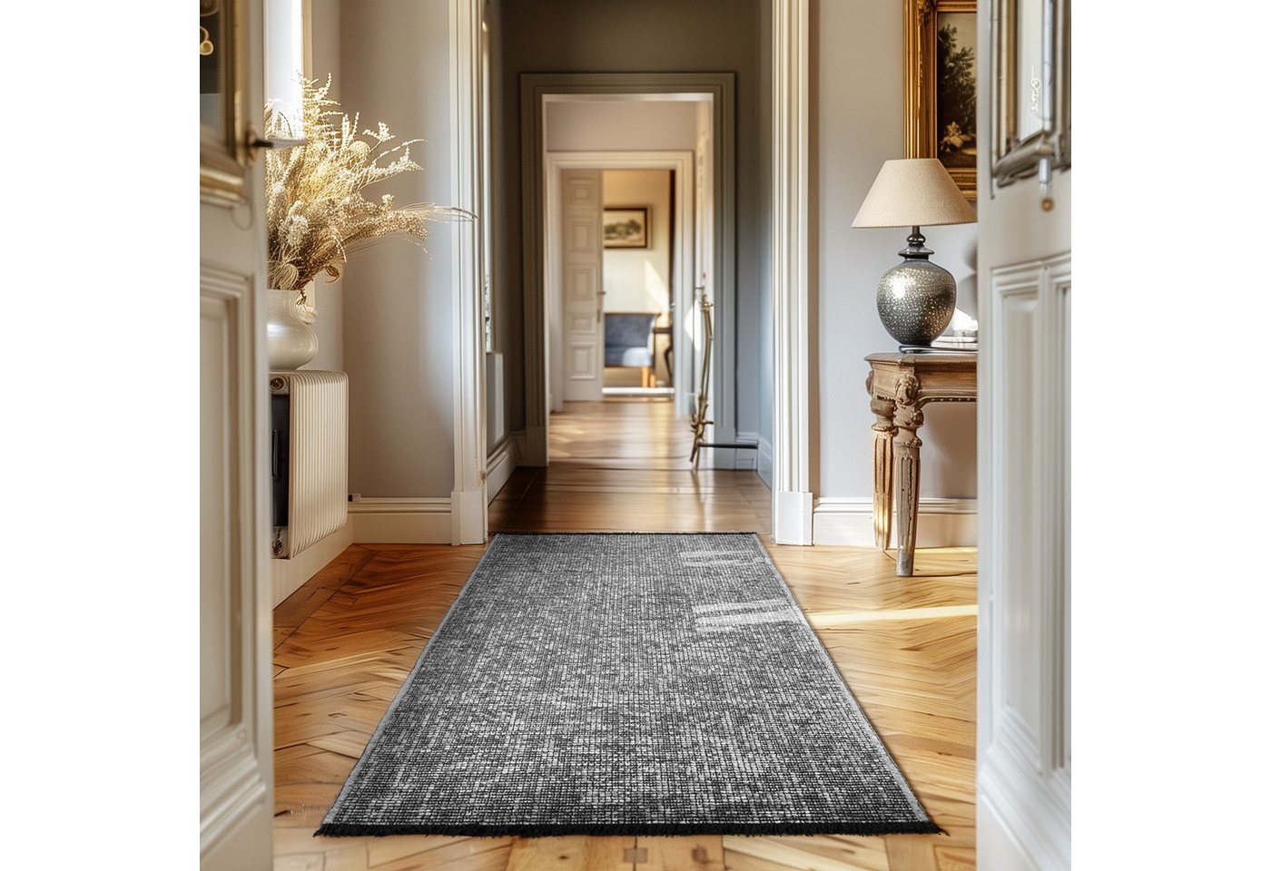 Teppium Teppich Unicolor - Einfarbig, Läufer, Höhe: 7 mm, Baumwolle Teppich Anti-Rutsch Waschbar Flachgewebe