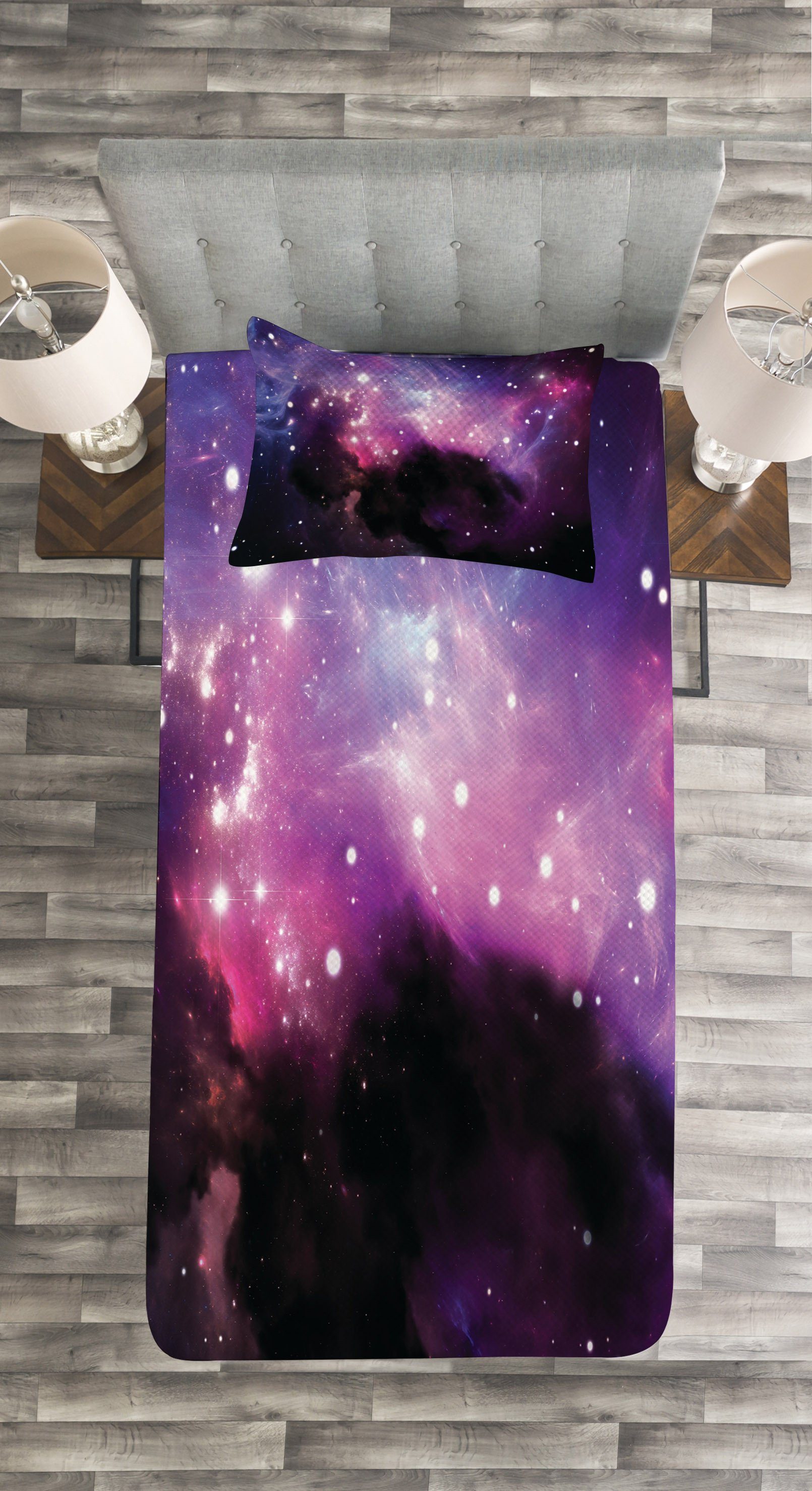Platz mit Abakuhaus, Set Waschbar, Kissenbezügen Bild Nebula Tagesdecke Cosmos