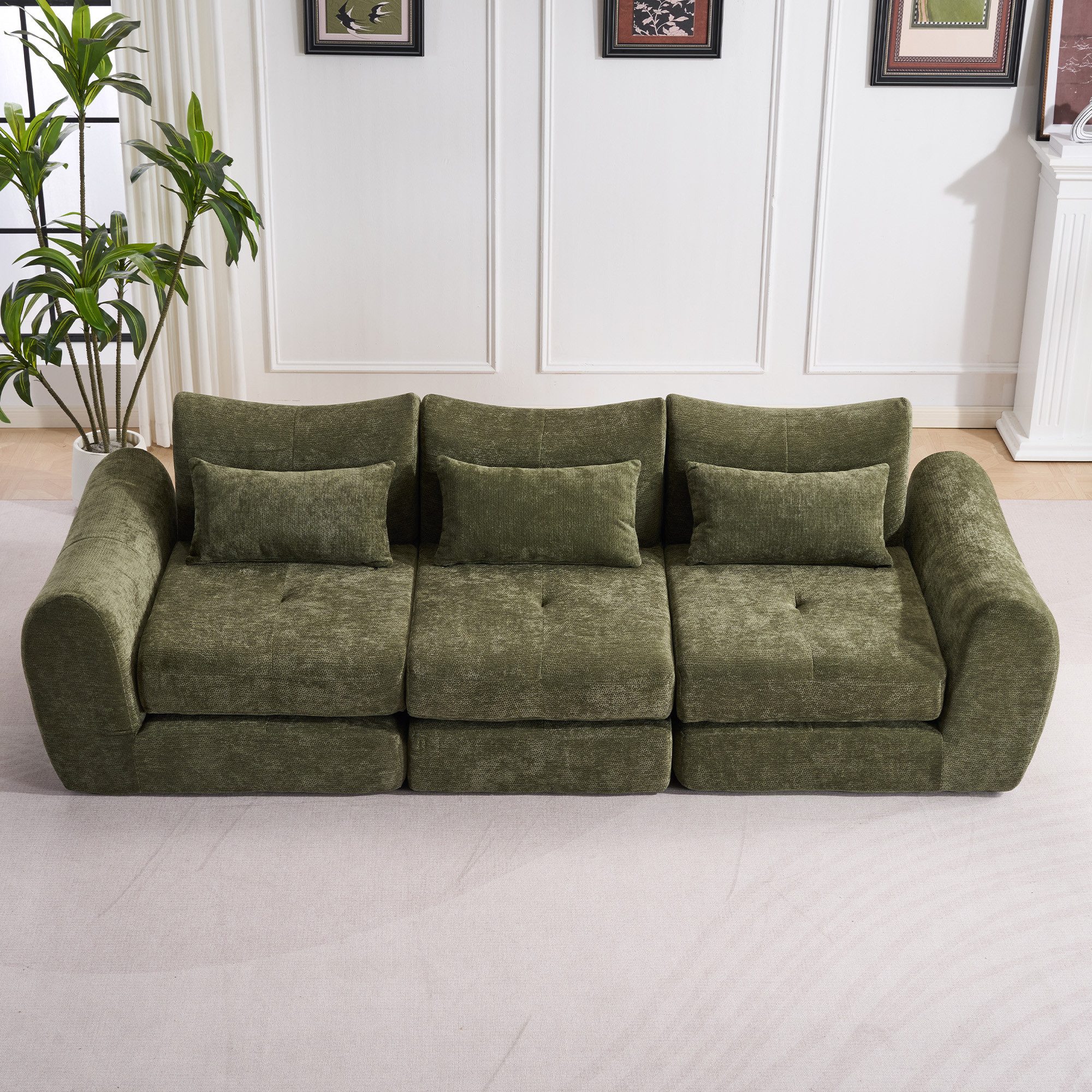 Vankel Sofa Sofas Wohnzimmer, modulares Sofa mit Schlaffunktion L-Form, Flexibel, werkzeuglos, platzsparend für viele Wohnbereiche
