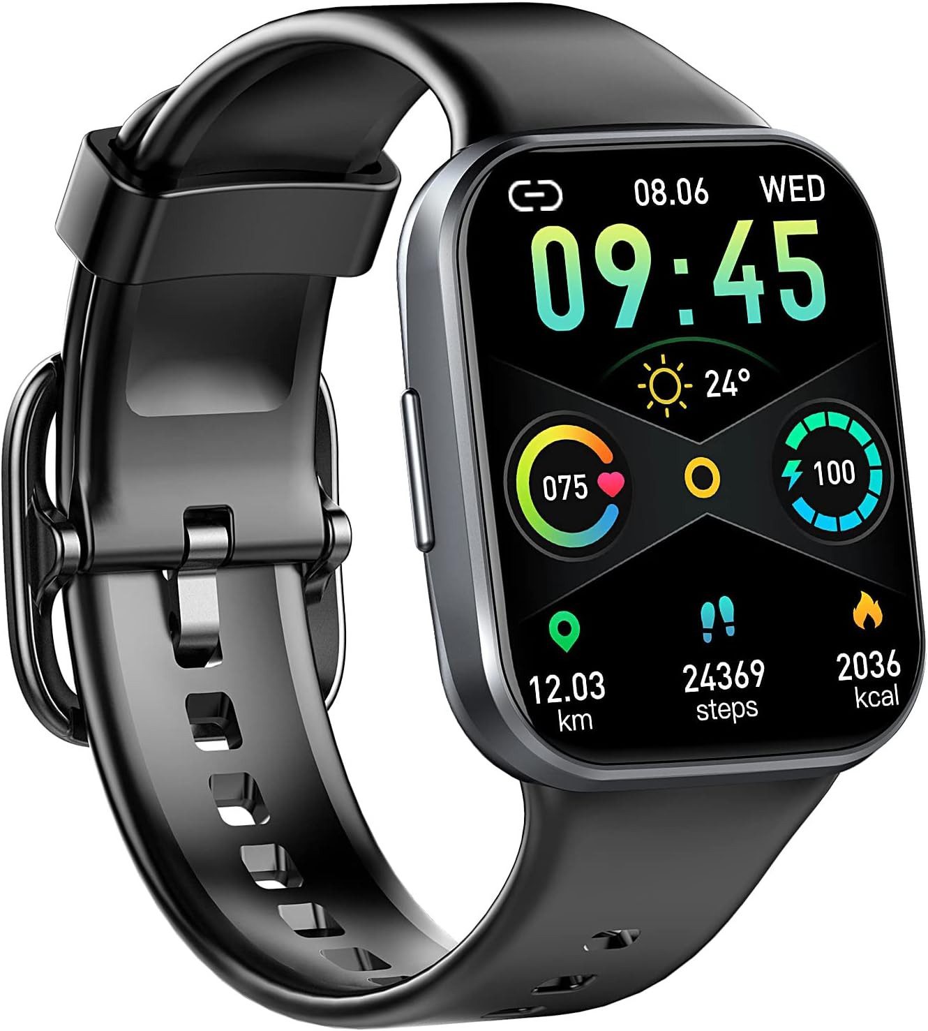 Smartwatch Herren Damen mit Telefonfunktion,Fitness Tracker Smartwatch
