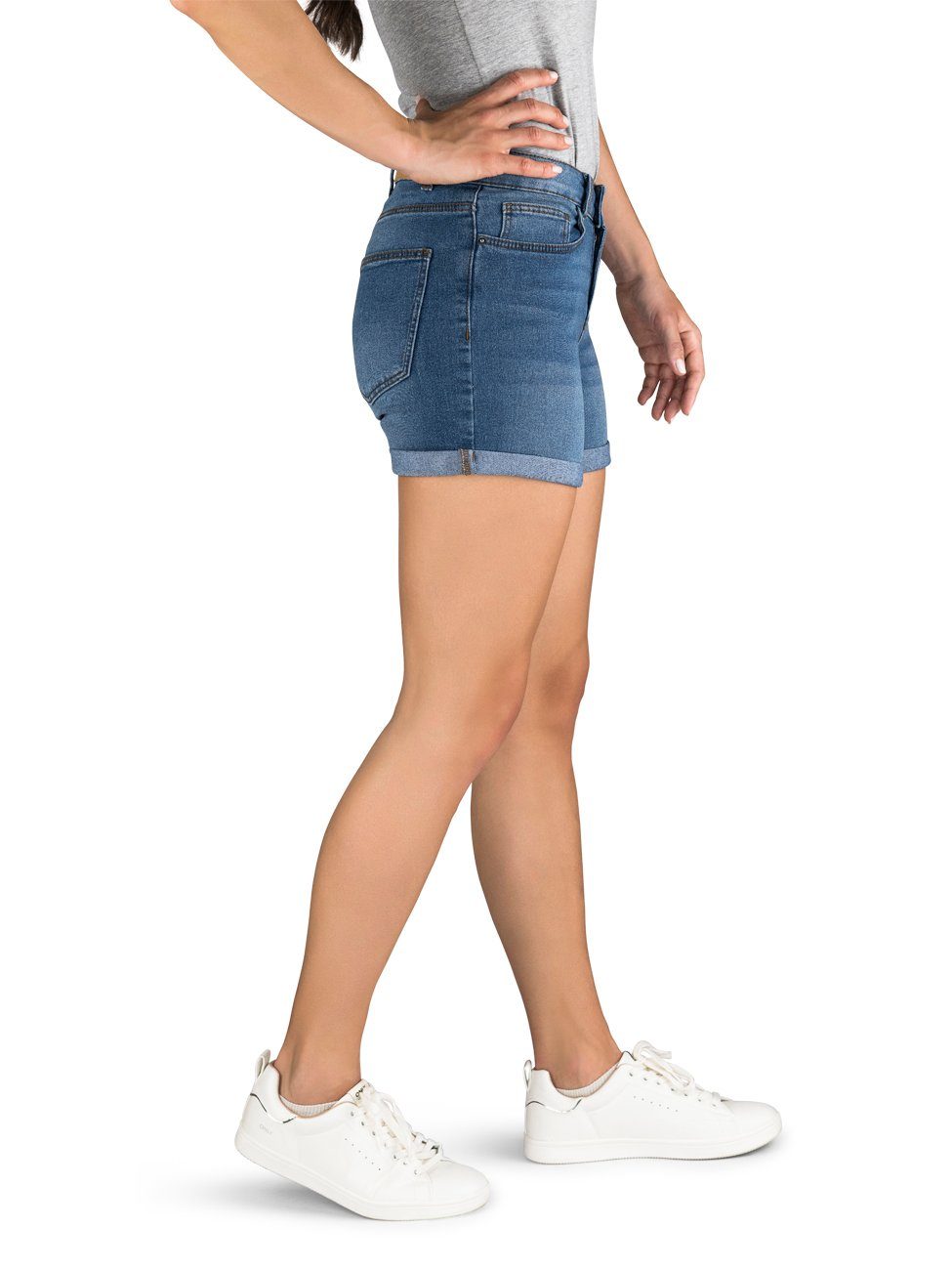 Noisy may Jeansshorts Damen Shorts BeLucky 2er Pack Regular Fit Basic Hotpants mit Stretch