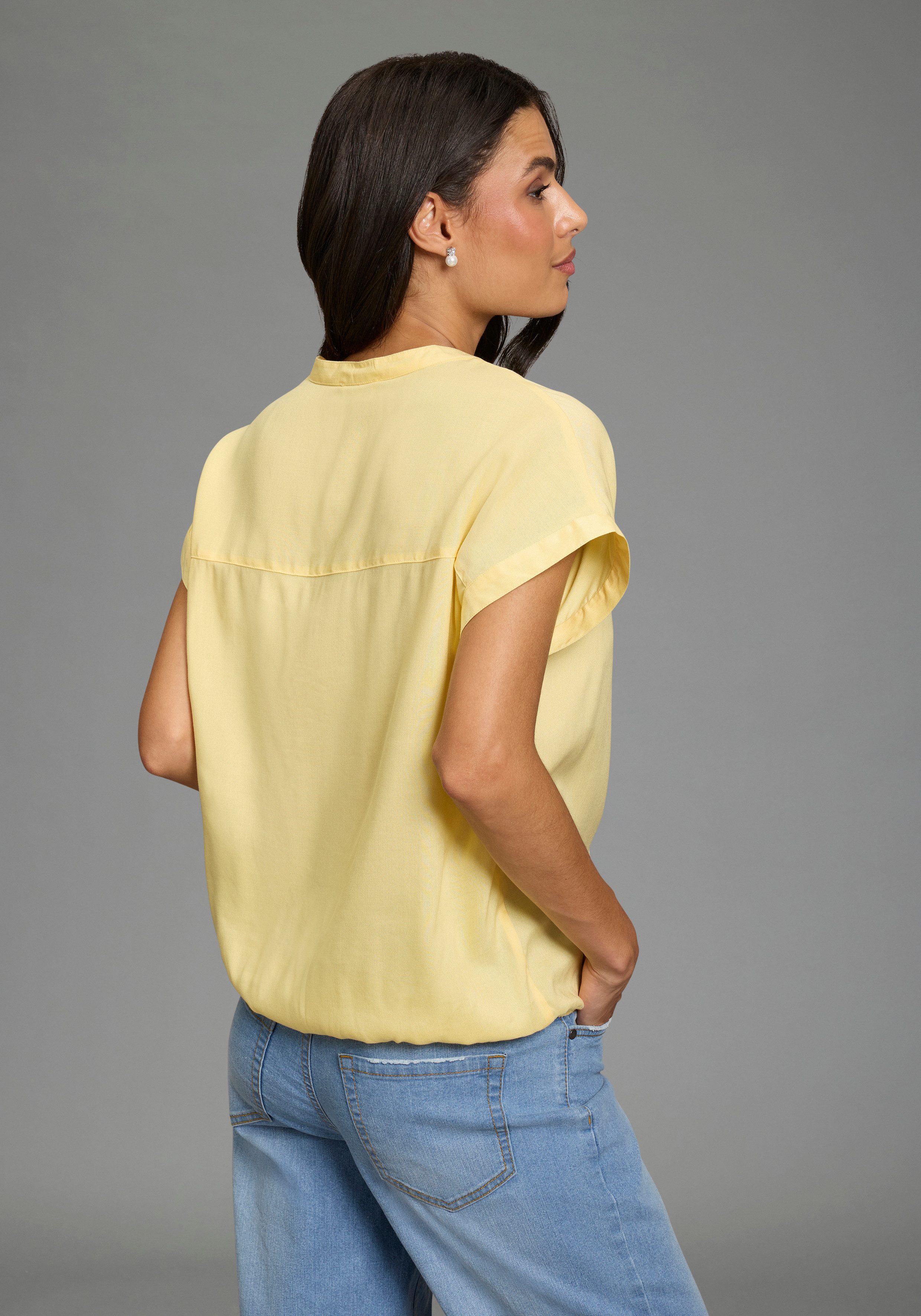 Boysen's Hemdbluse im Oversized-Style mit Ballonsaum günstig online kaufen