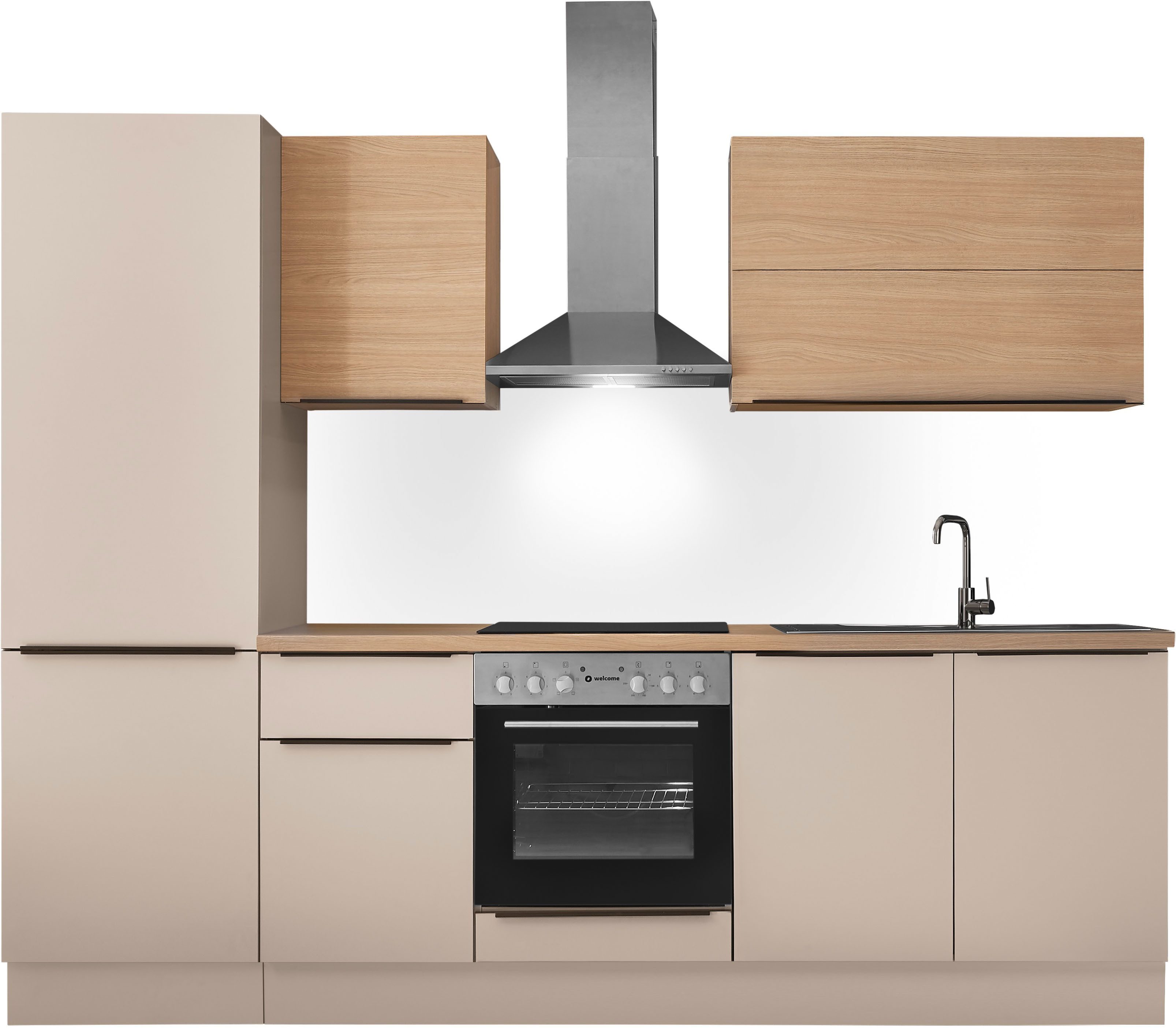 KOCHSTATION Küchenzeile Cocco B/H/T 270x211x60 cm, Breite 270 cm, wahlweise mit E-Geräten und Induktion