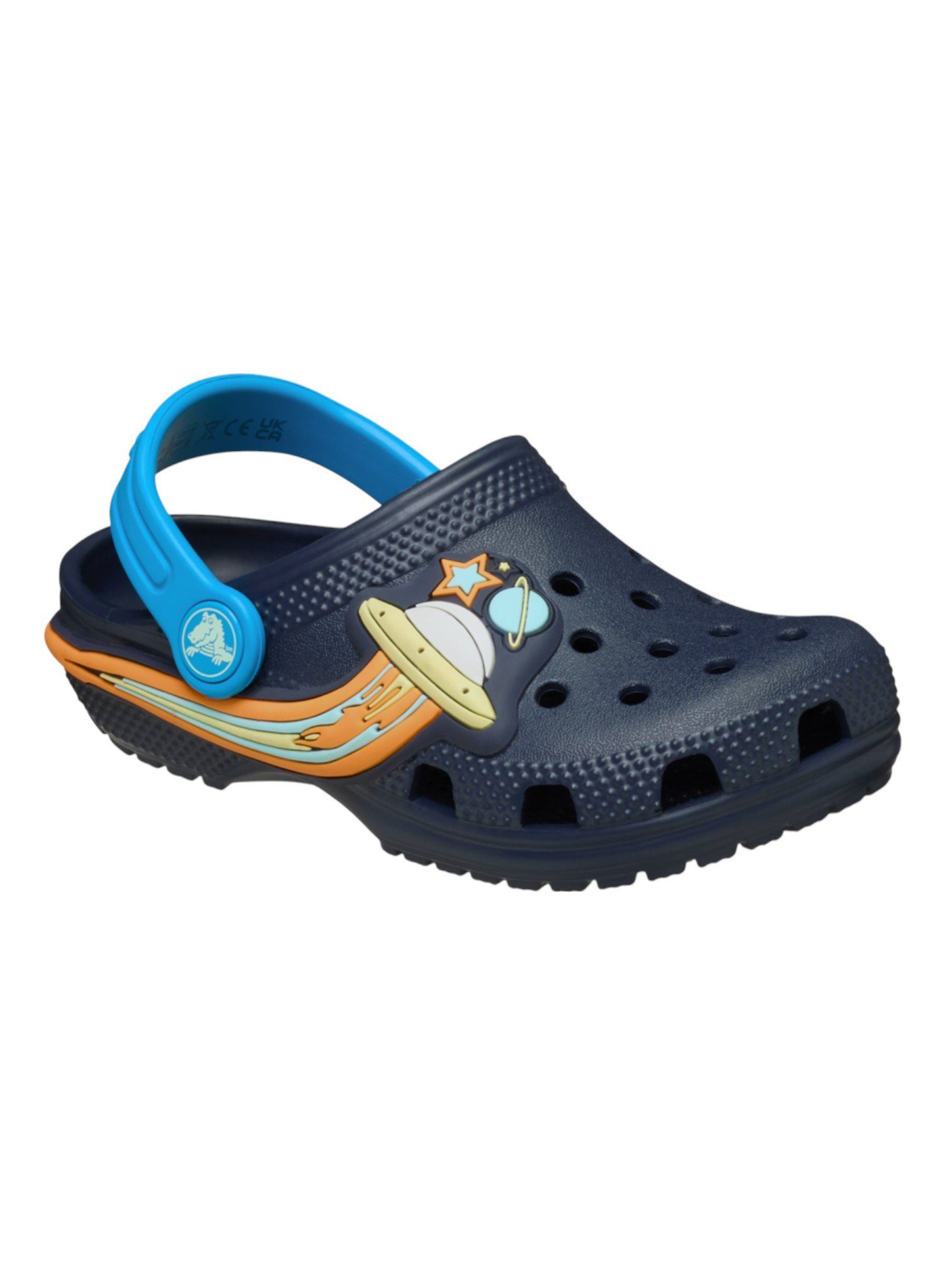 Crocs Sandale UFO Lights Clog navyblau/bunt Kinder Badeschuh