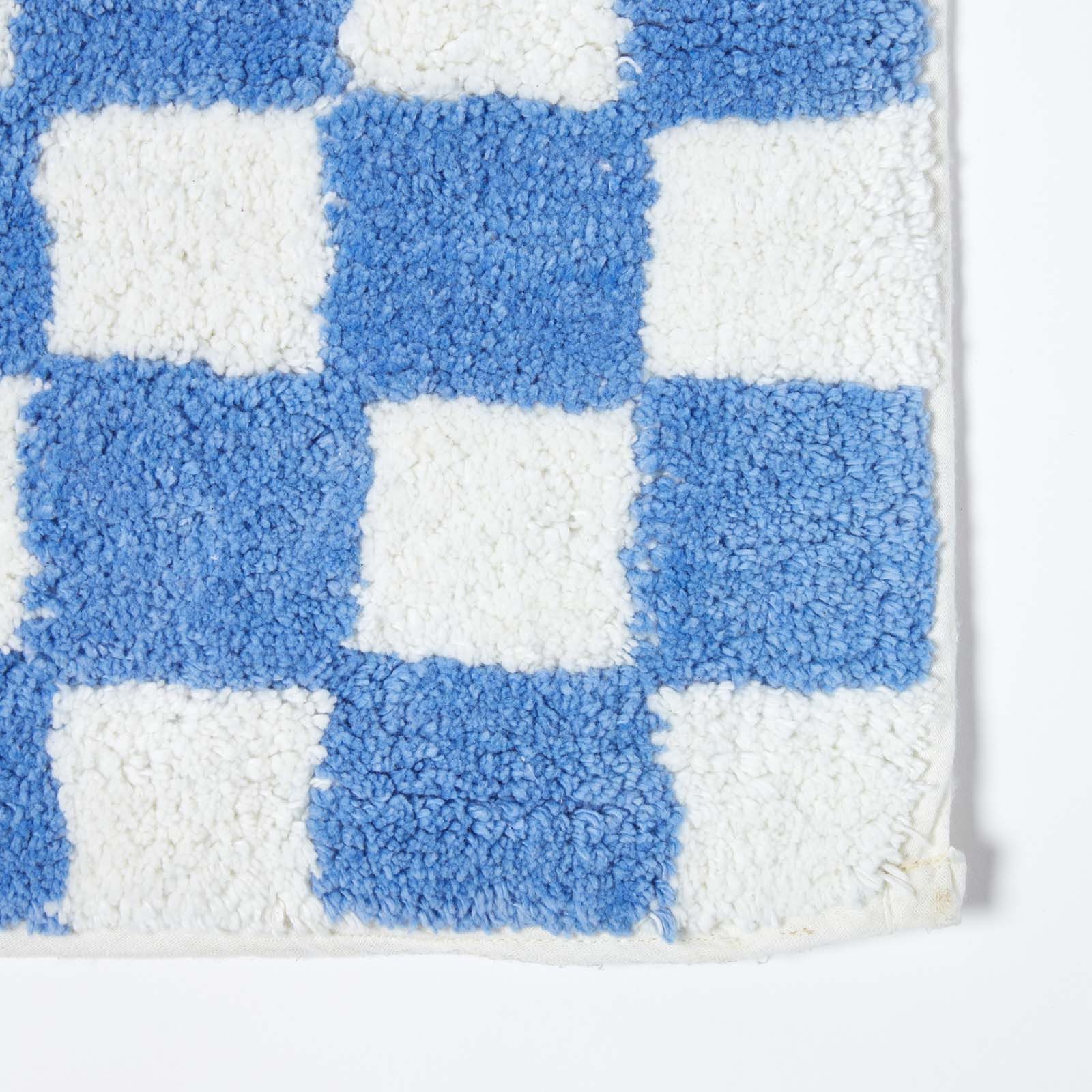Homescapes Badematte Rutschfeste Badematte blau-weiß mit günstig online kaufen