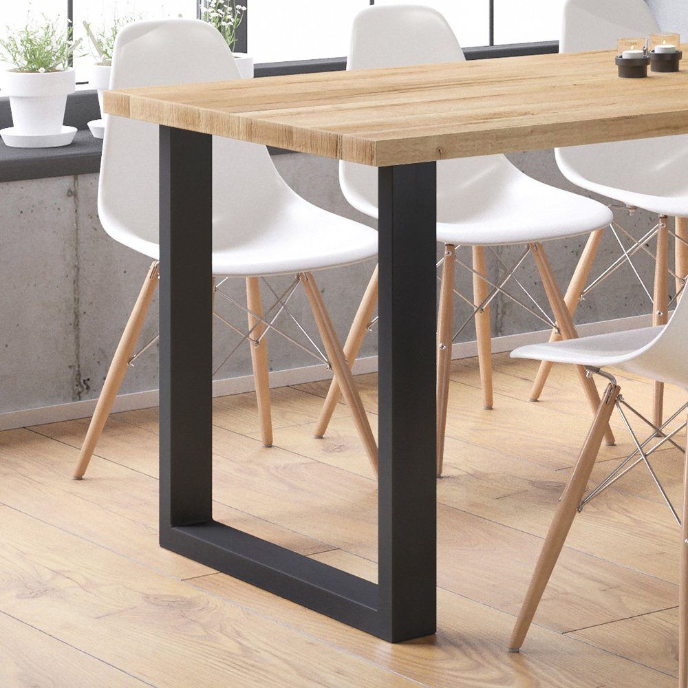 Vicco Tischbein, Schwarz, 60 x 72 cm Quadratisch