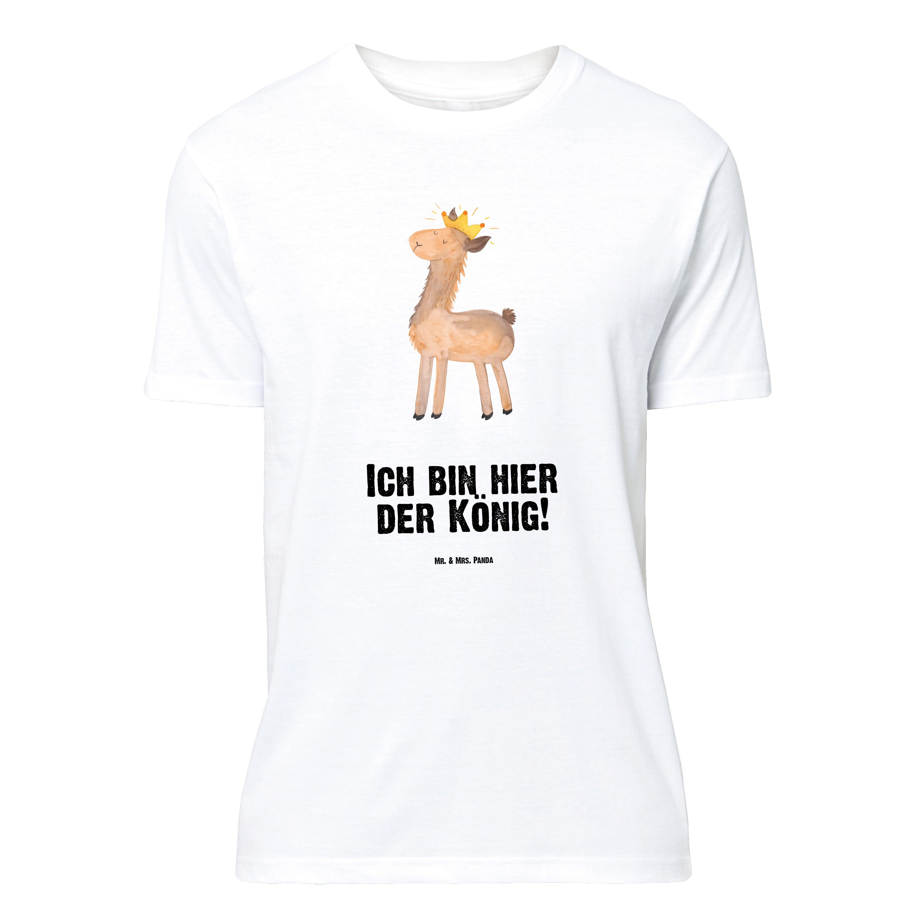 Mr. & Mrs. Panda T-Shirt Lama König, Größe L T-Shirt, Weiß, Abi, T-Shirt, C günstig online kaufen