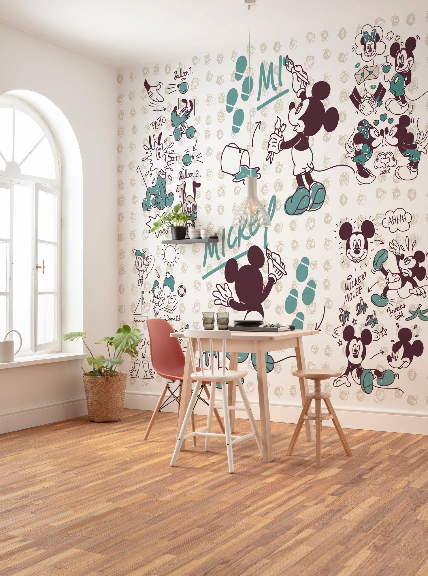 Komar Vliestapete Digitaldruck Vlies - Mickey and Friends - Größe 350 x 280 cm, glatt, bedruckt, Kinderzimmer