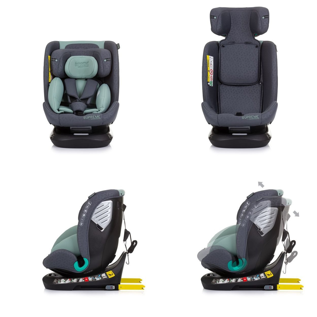 Chipolino Autokindersitz i-Size Kindersitz Supreme, ab: 0, bis: 12, (40-150 cm) verstellbar 360° drehbar Isofix