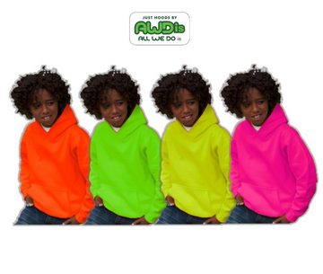 AWDIS Hoodie Kinder NEON Hoodie leuchtende Farben grün orange gelb pink mit Kapuze