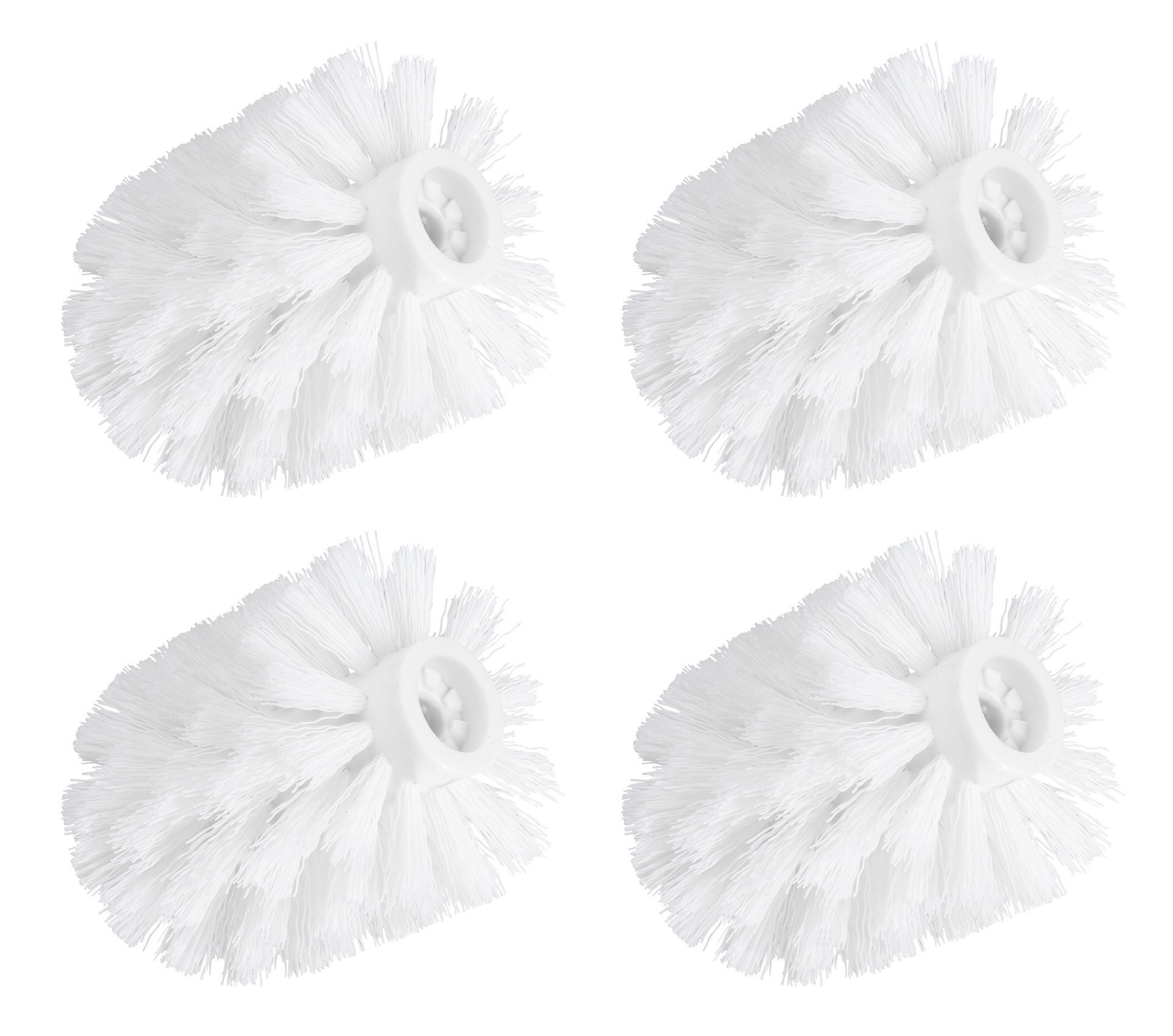 WENKO WC-Reinigungsbürste, (Set, 4-tlg), Ersatzbürstenkopf für WENKO WC-Bürsten, Ø 7,5cm, Kunststoffborsten