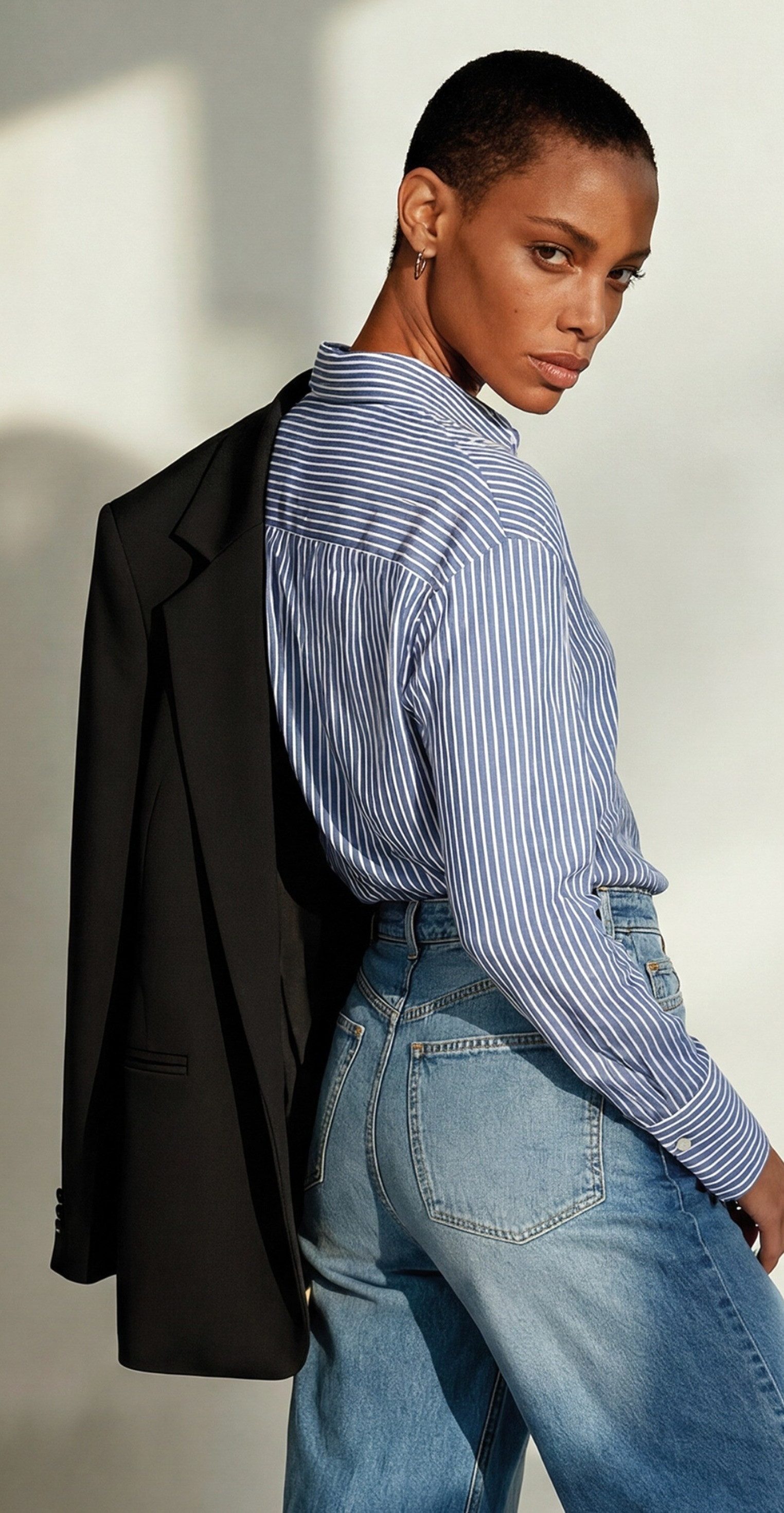 Zero Hemdbluse Damen mit Streifen