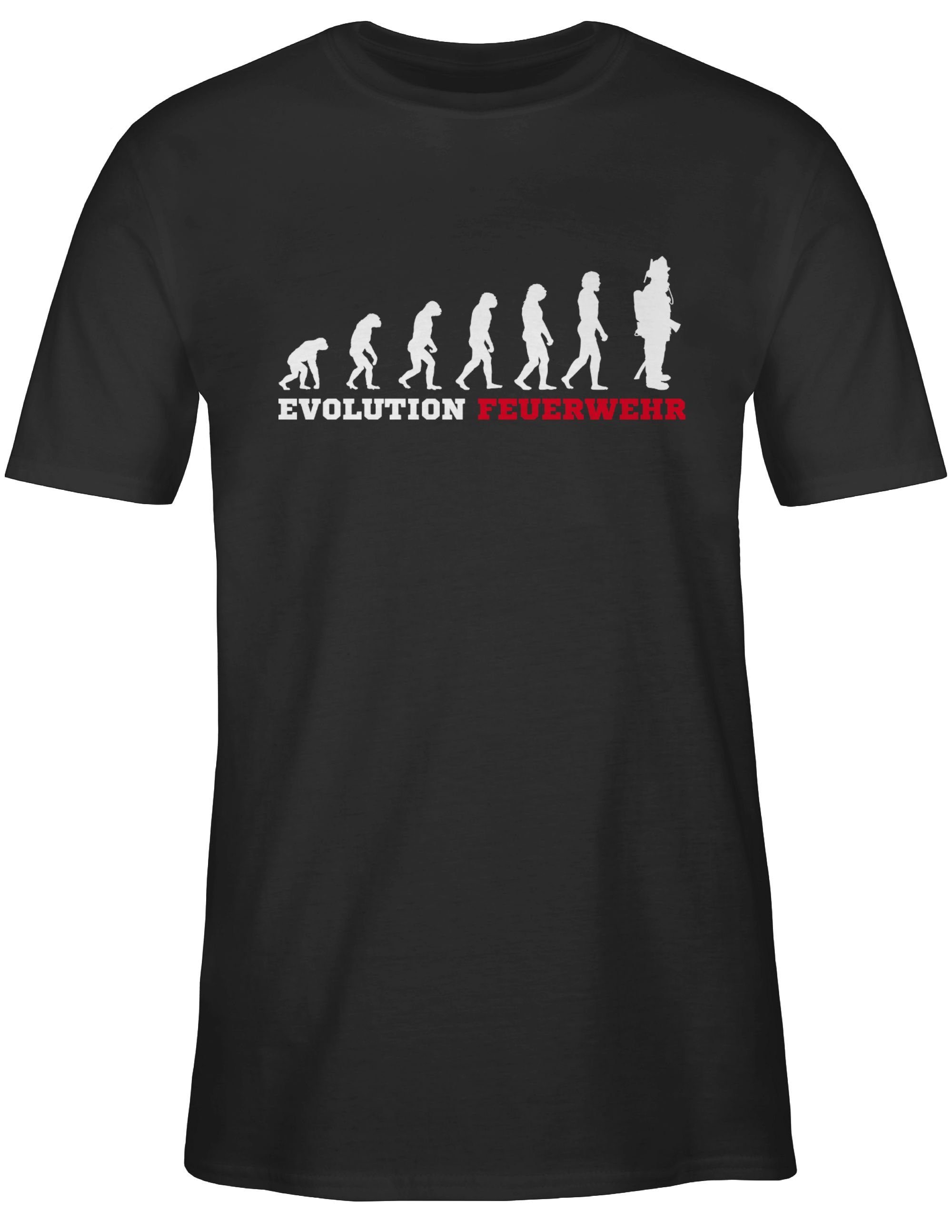 Shirtracer T-Shirt Evolution Feuerwehr Feuerwehr 01 Schwarz