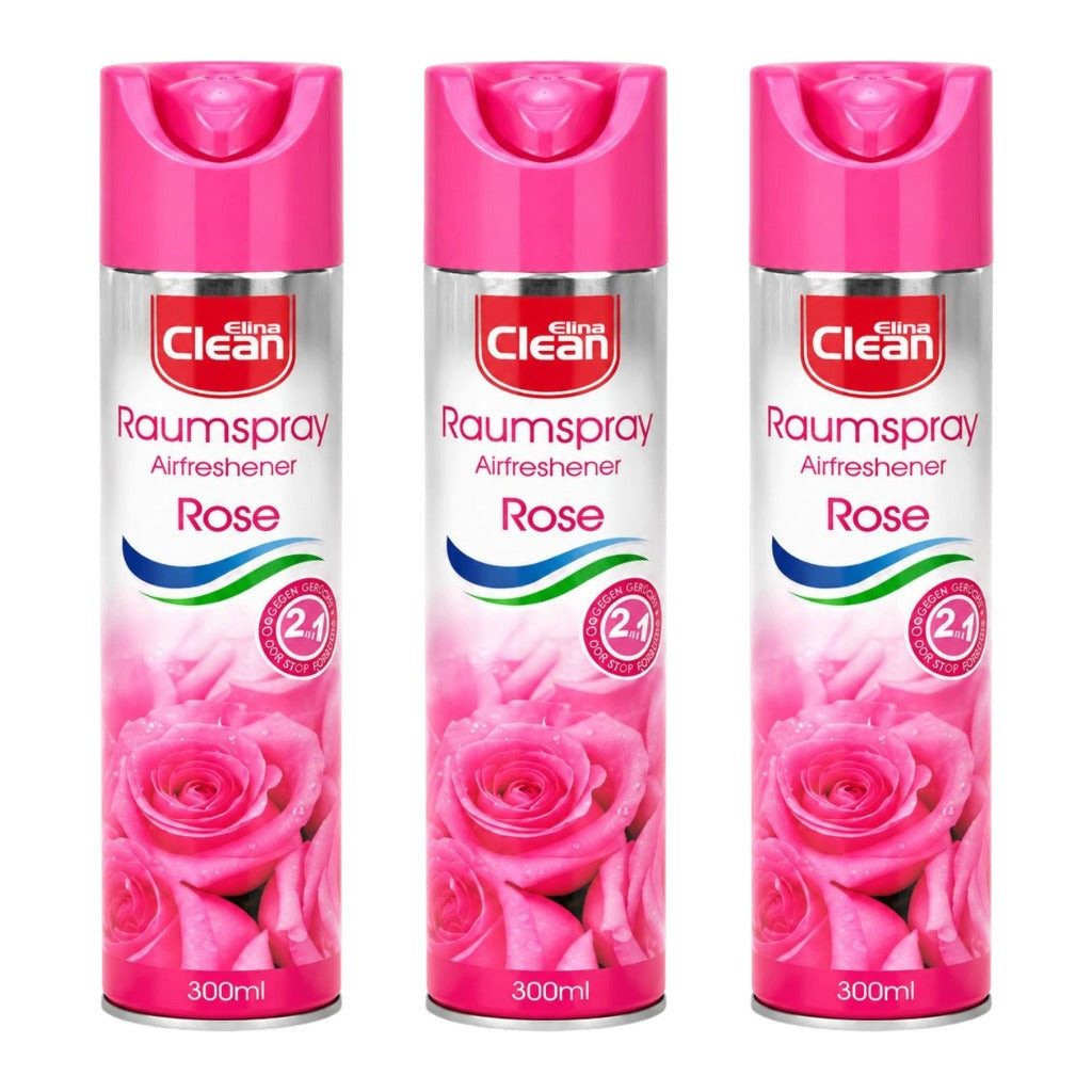 Jean Products Raumduft Raumspray Rose Airfreshener 3 x 300 ml (900 ml)