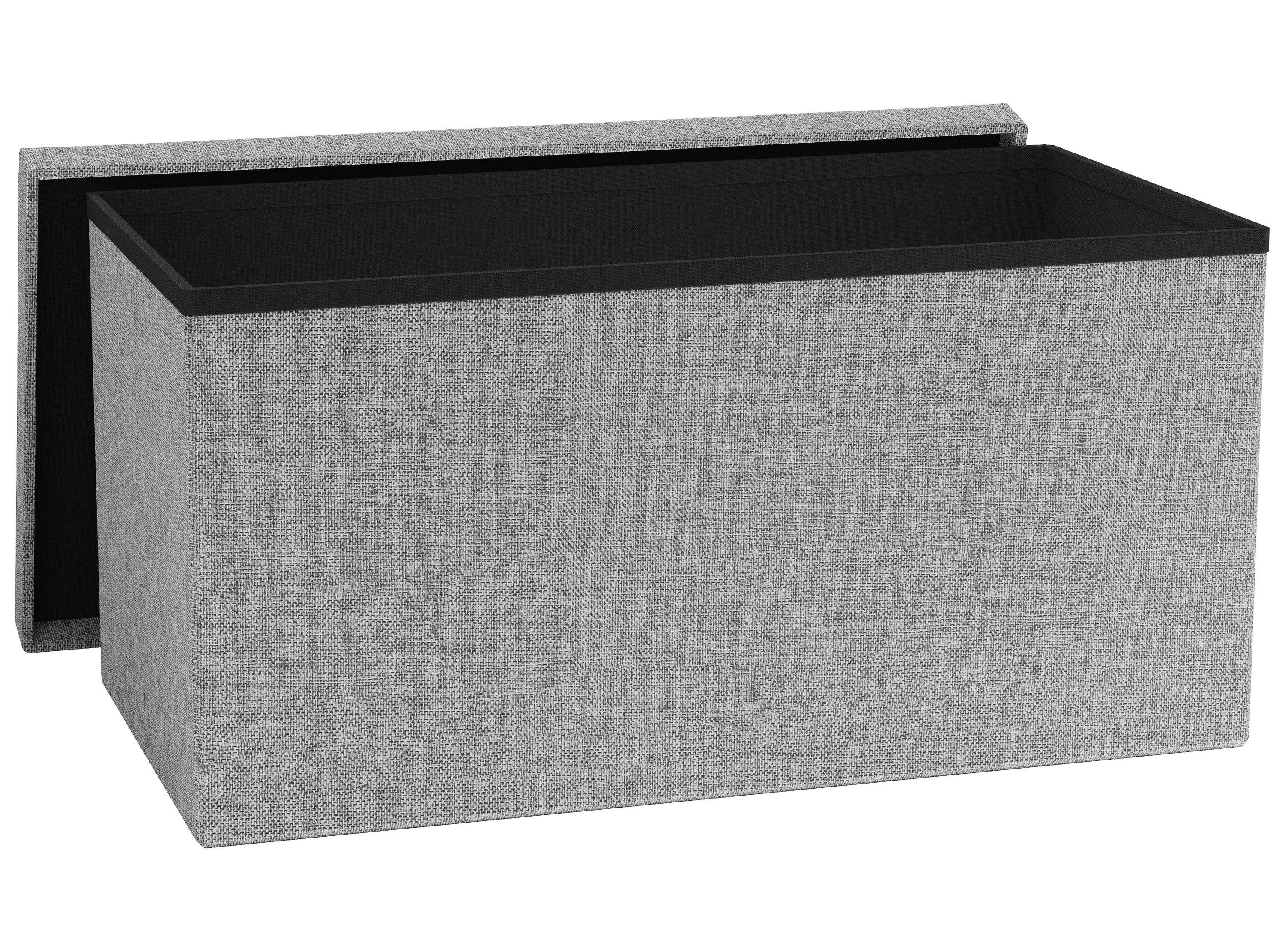 VCM Schuhbank Stoff Sitztruhe Boxas H. 38 x B. 76 x T. 38 cm