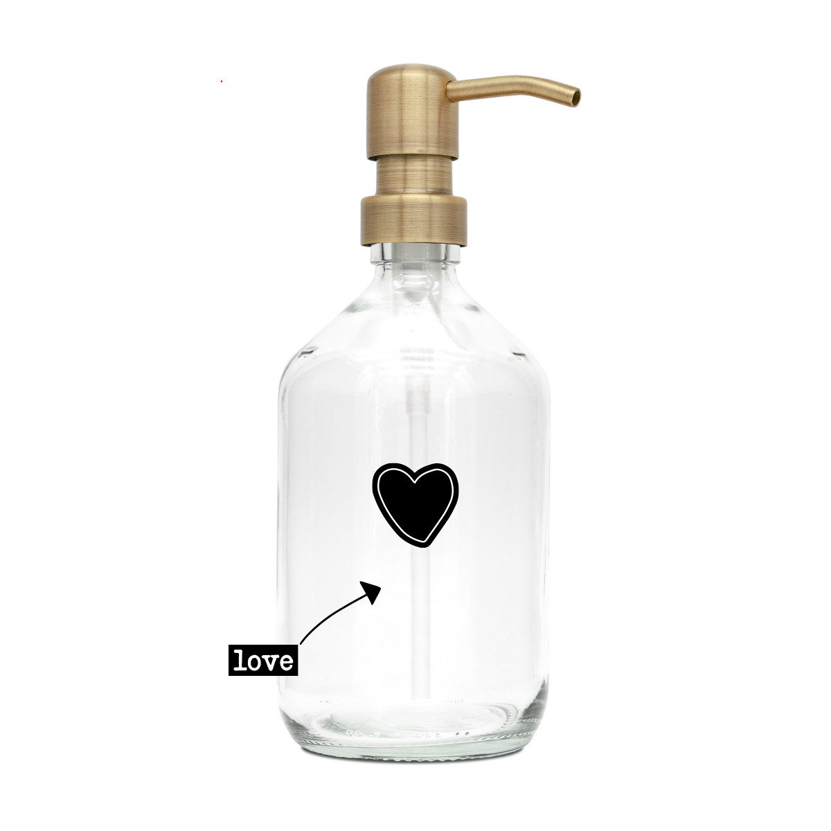 a good smile Seifenspender DIY Glas klar gold 500ml