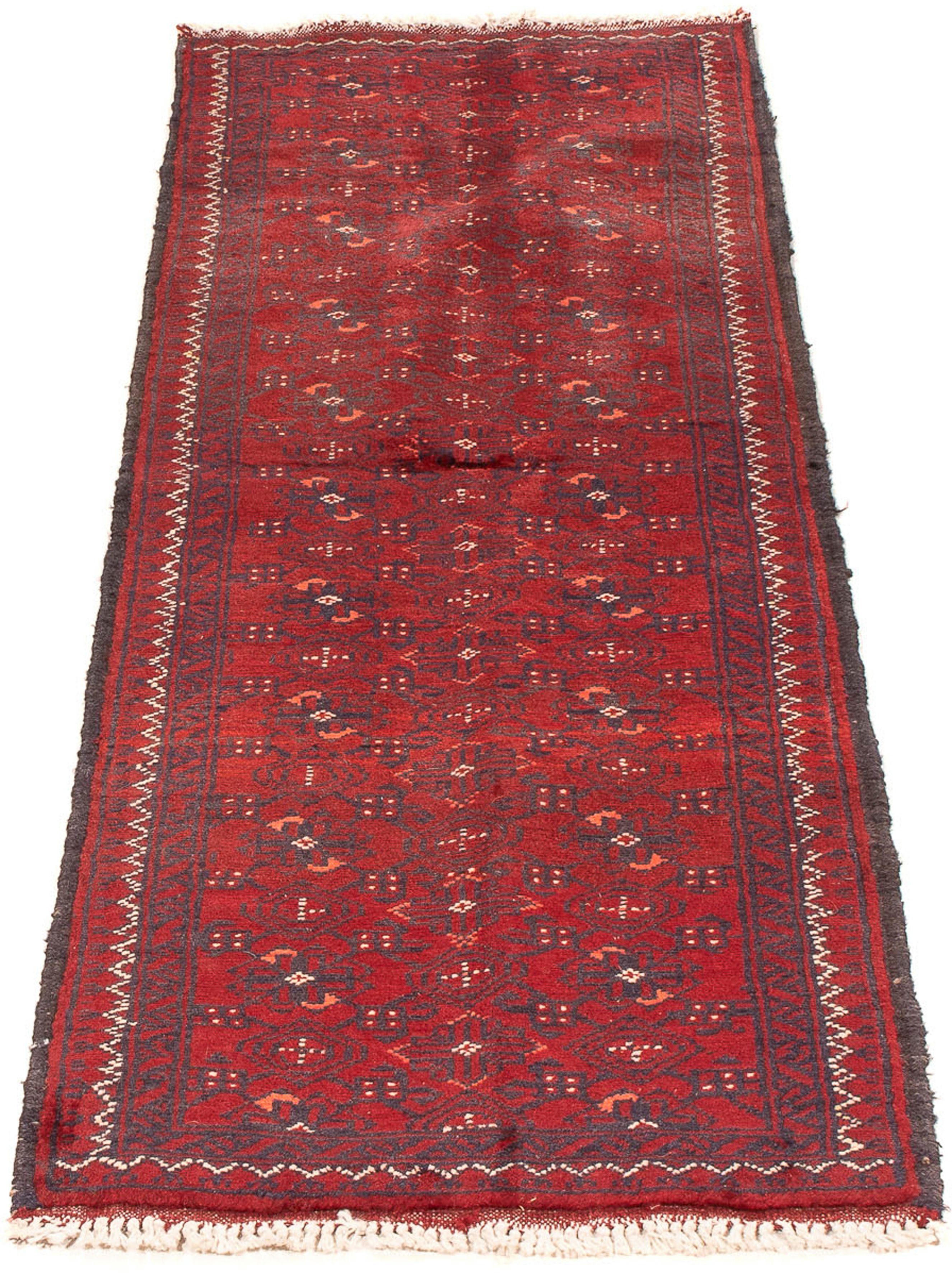 mm, Orientteppich mit x Wohnzimmer, 44 rot, 140 7 Zertifikat morgenland, rechteckig, - Höhe: Handgeknüpft, - cm Einzelstück Afghan