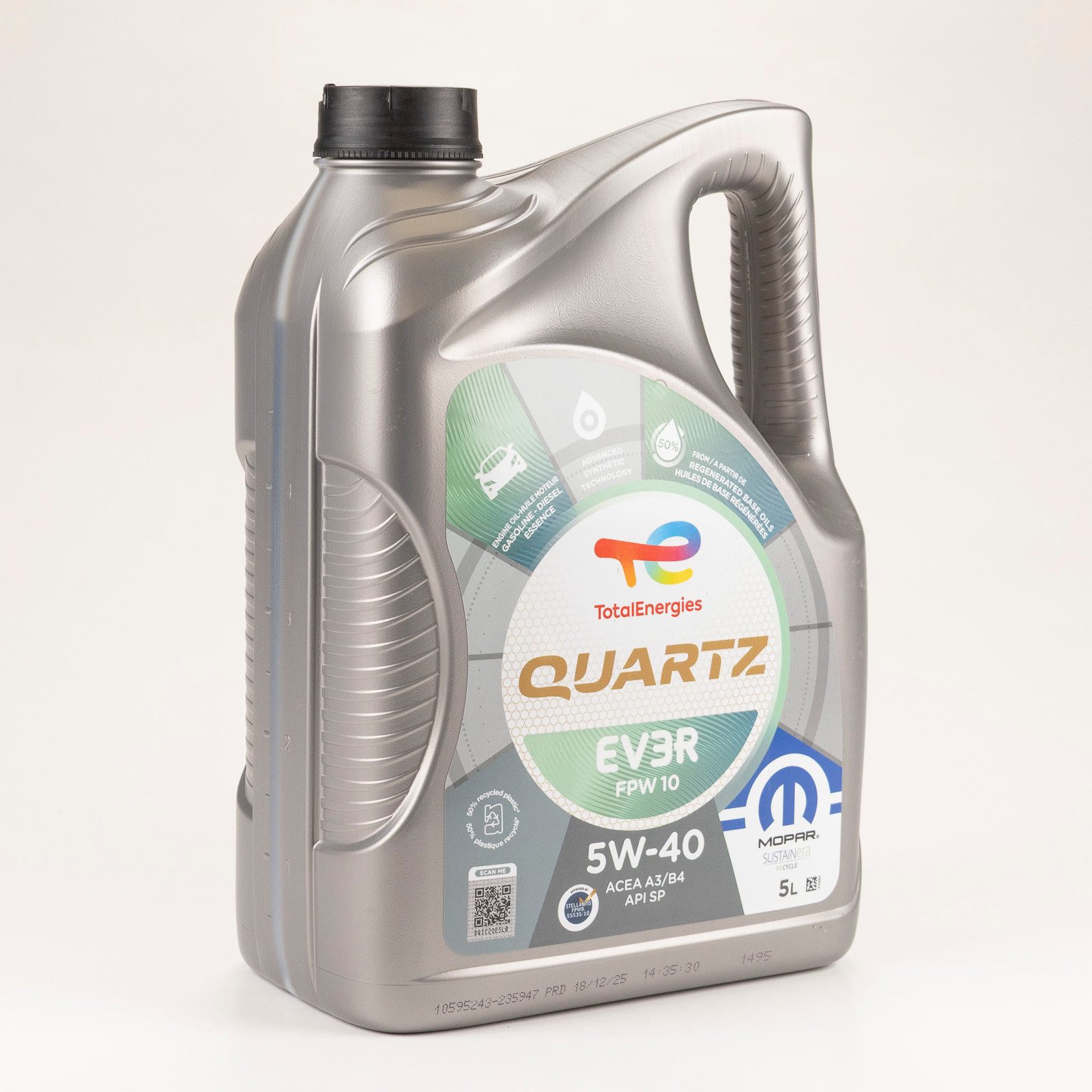 TotalEnergies Motoröl Total Quartz EV3R Mopar FPW/10 5W-40 235947 5 Liter
