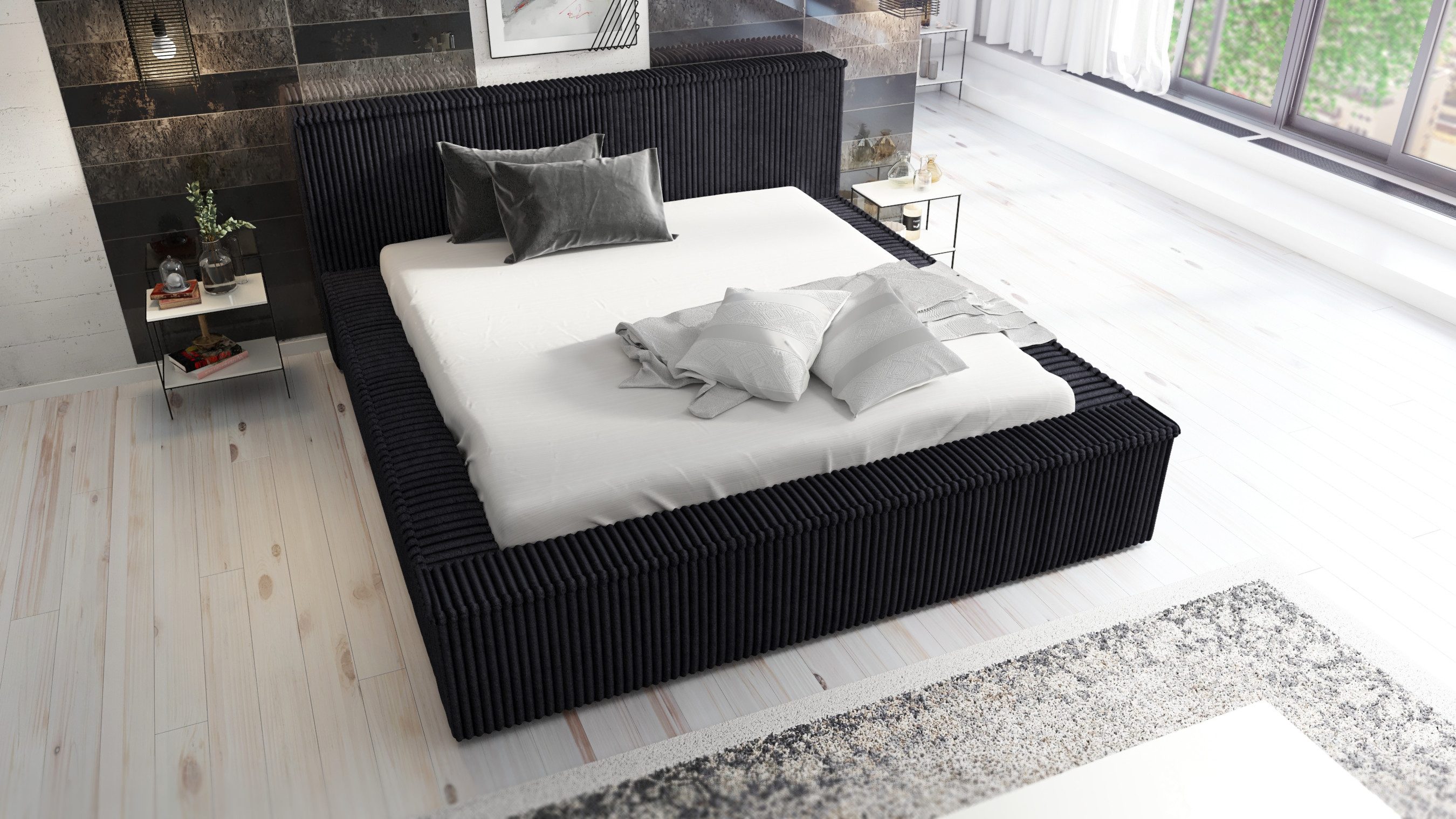 A&J MöbelLand GmbH Polsterbett RIO-OM mit Bettkasten und Lattenrost. (Bett günstig online kaufen