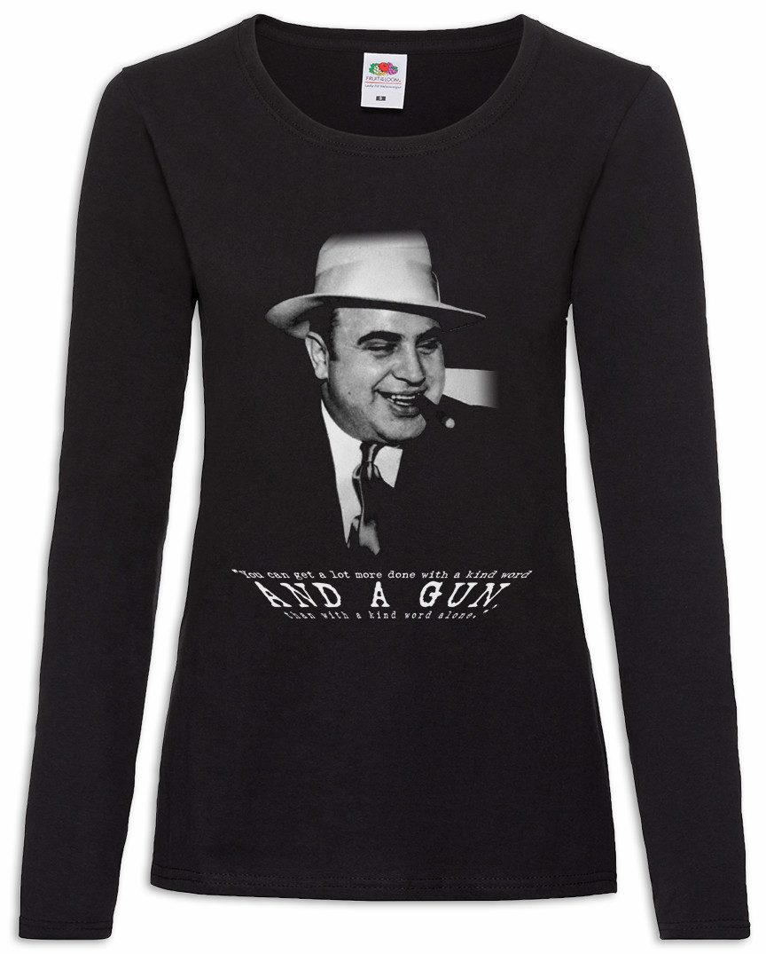 Urban Backwoods Langarmshirt Al Capone Classic Portrait Damen Langarmshirt Mafia Mob Familia (1-tlg) Chicago US Gangster Godfather