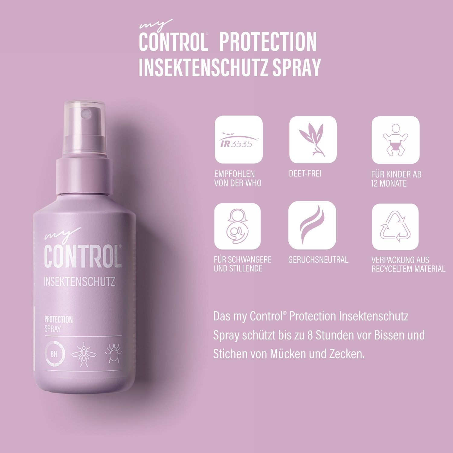 my Control® Insektenschutz-Spray Protection Insektenschutz Spray - 150 ml, effektiver Insektenschutz für die ganze Familie