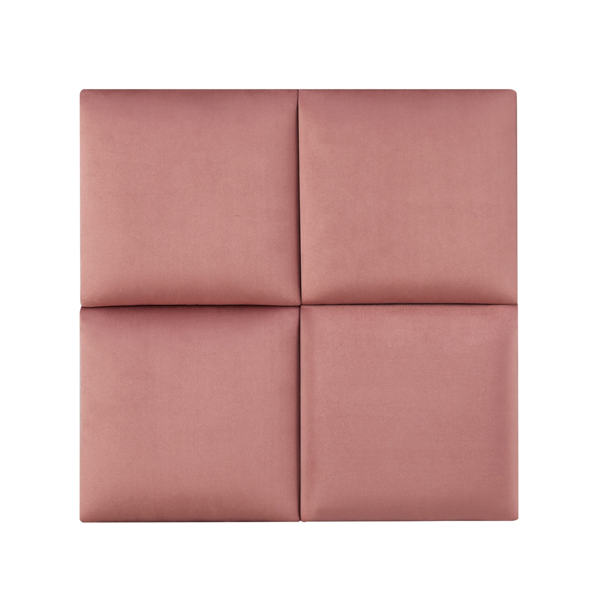 neu.haus Wandpolster, (Set, 4 Stück), »Carpino« Wandkissen Samt 30 x 30 cm Rosa