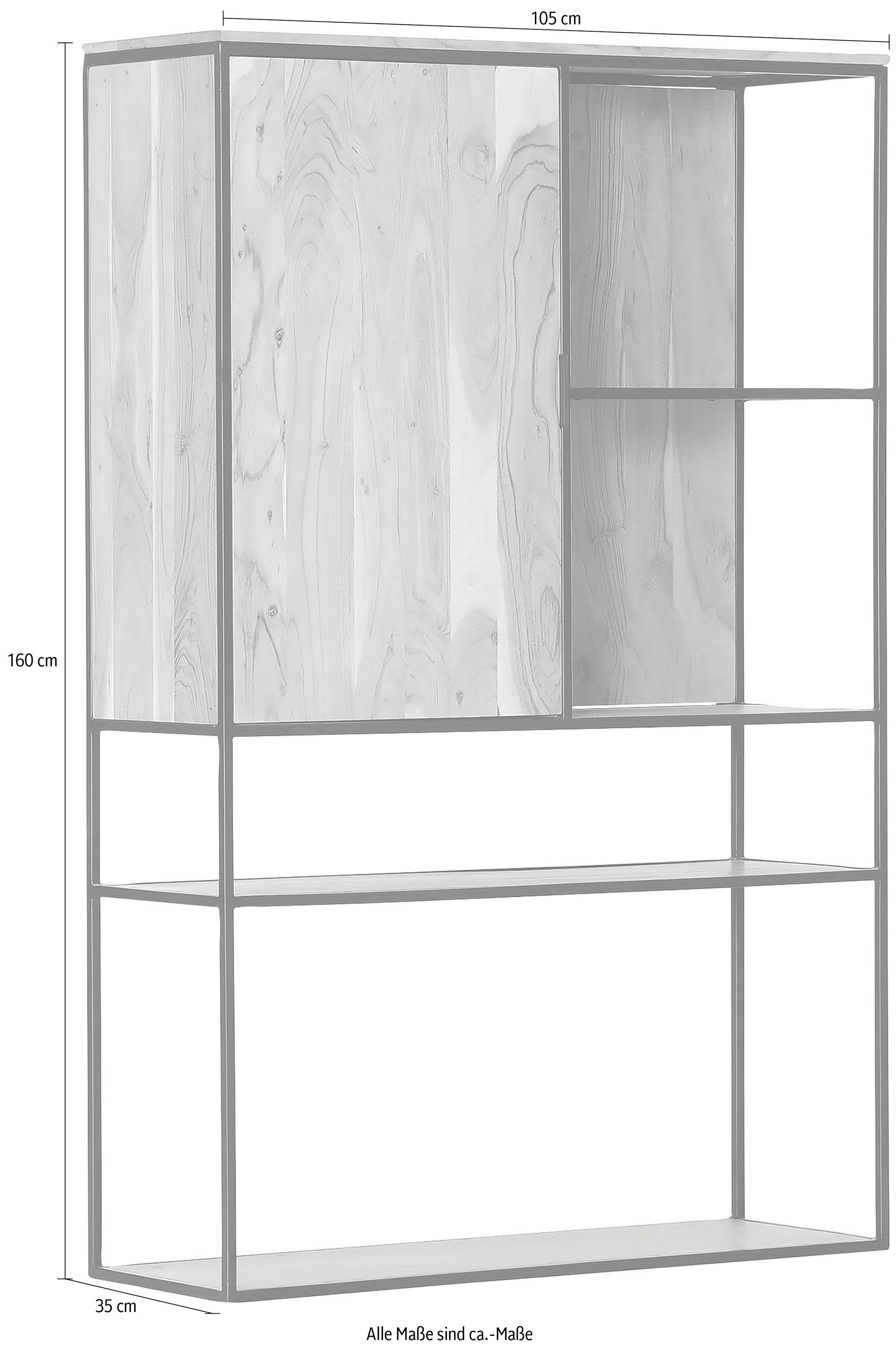 Gutmann Factory Highboard Porto, Vitrine, Breite 105 cm