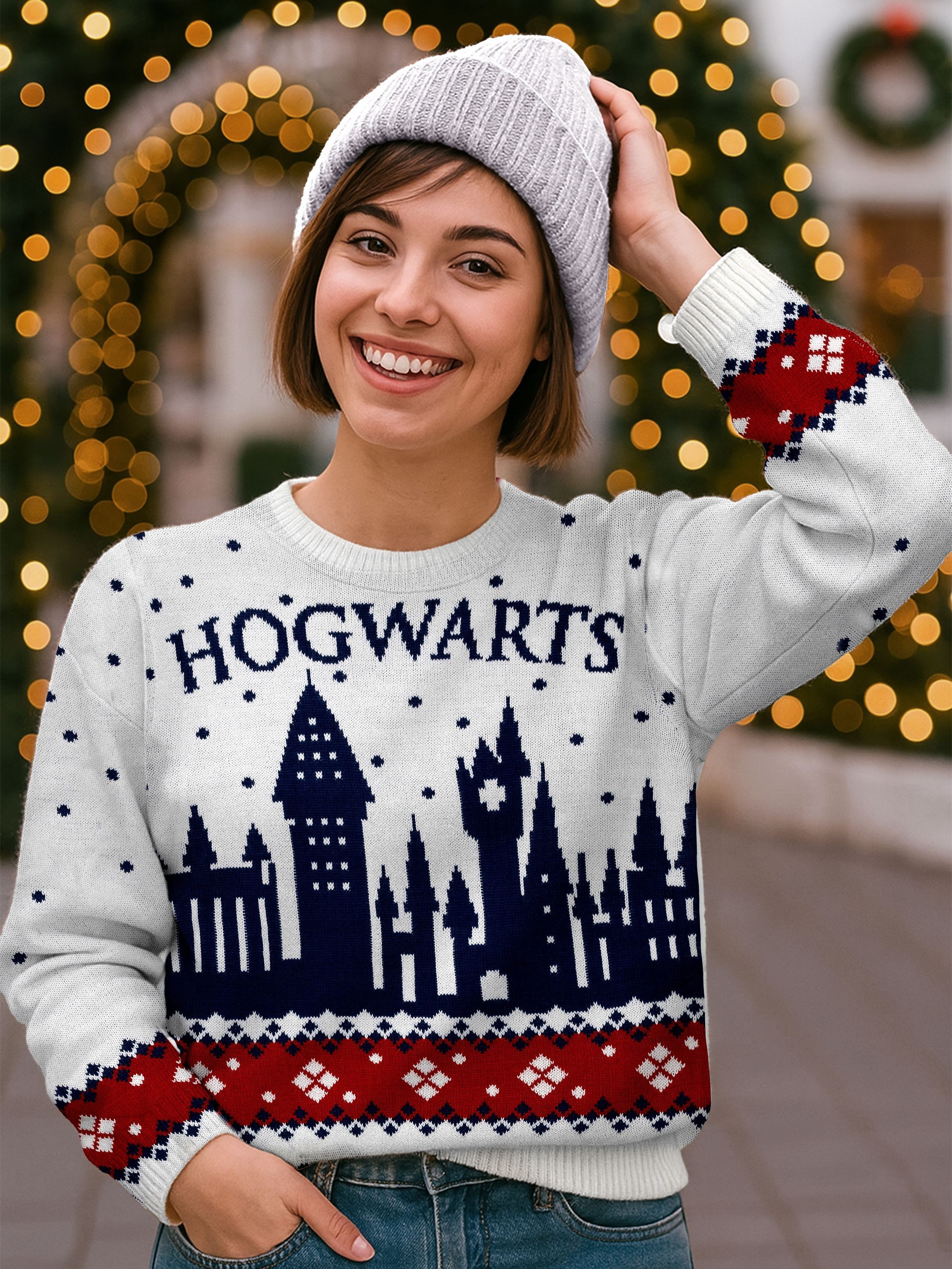 United Labels® Weihnachtspullover Harry Potter Winterpullover Hogwarts Winter Pullover Ugly Sweater